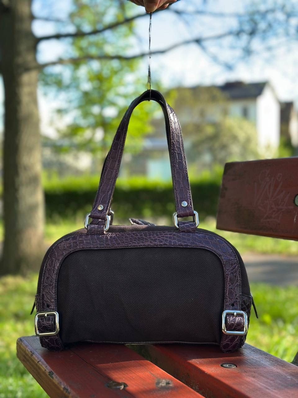 Prada Rare Bag - Prada Bowling crocodile Handbag Purple - Vintage Size ONE SIZE - 5 Thumbnail