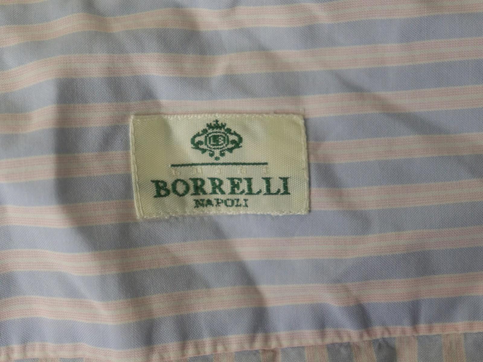 Luigi Borrelli Luigi Borrelli Napoli Blue White Striped Size 43 Size 38R - 9 Thumbnail