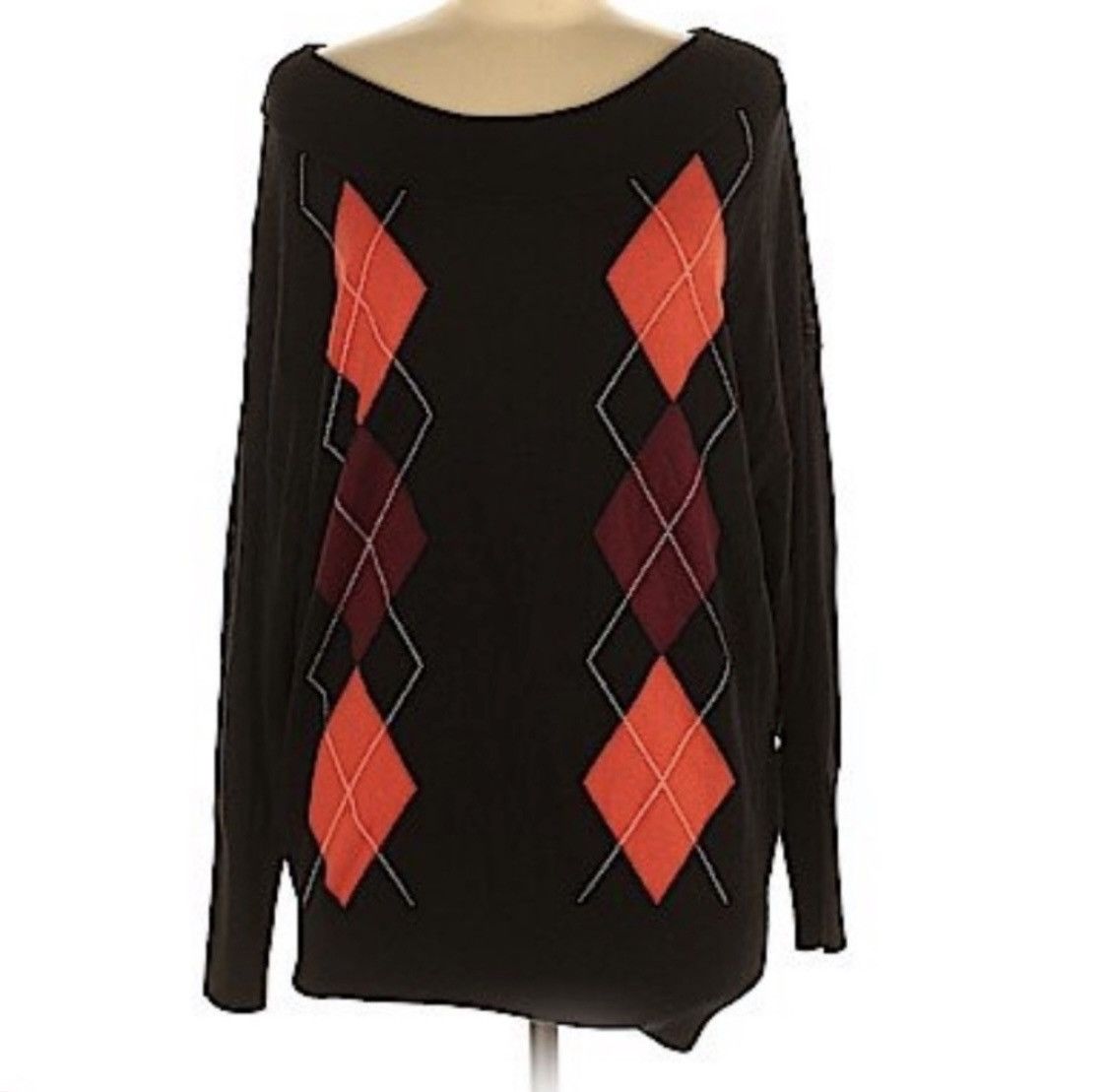 Express EXPRESS ARGYLE PULLOVER SWEATER Size M / US 6-8 / IT 42-44 - 1 Thumbnail
