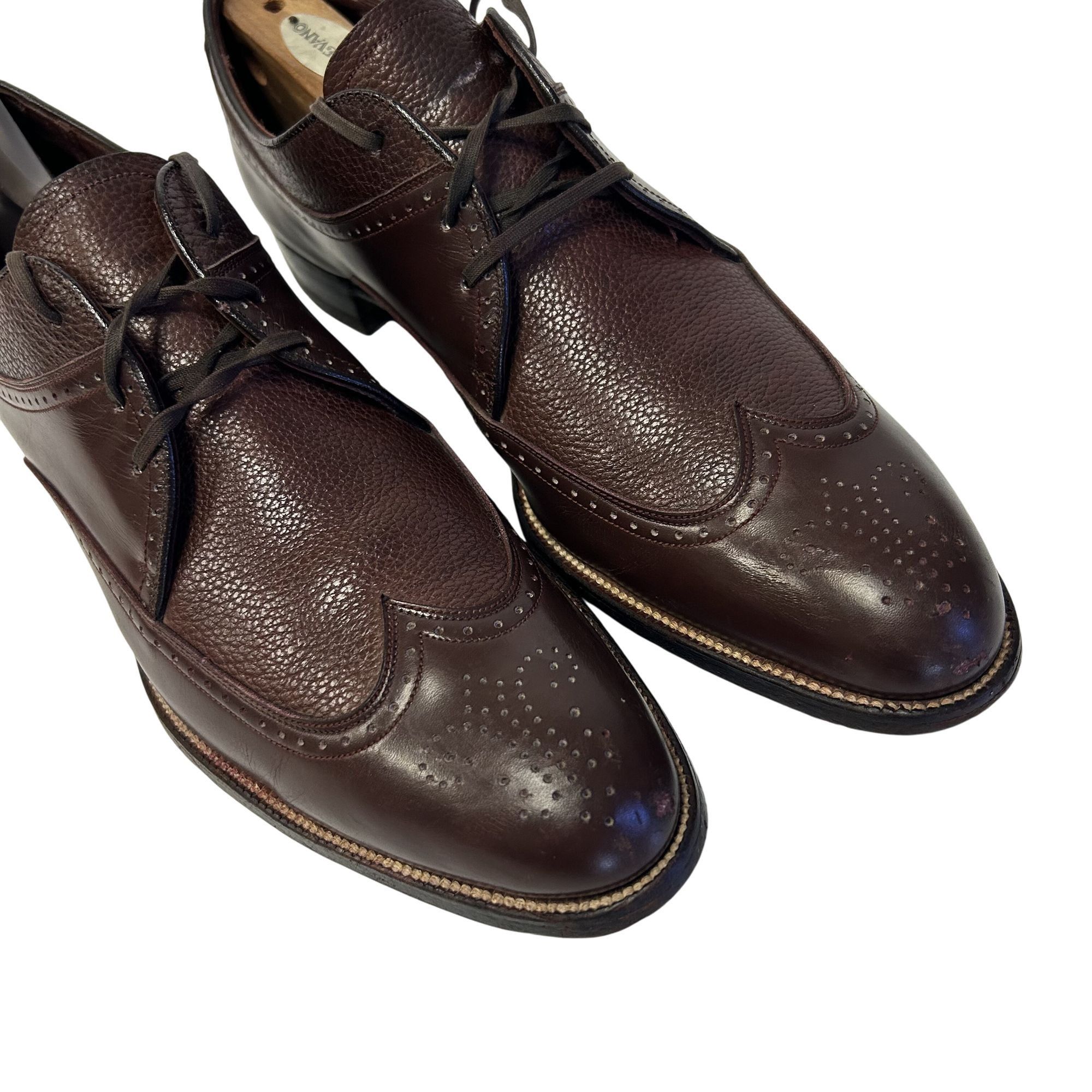 Stacy Adams Vtg Stacy Adams Handmade Leather BROGUE Oxfords Size US 9.5 / EU 42-43 - 3 Thumbnail