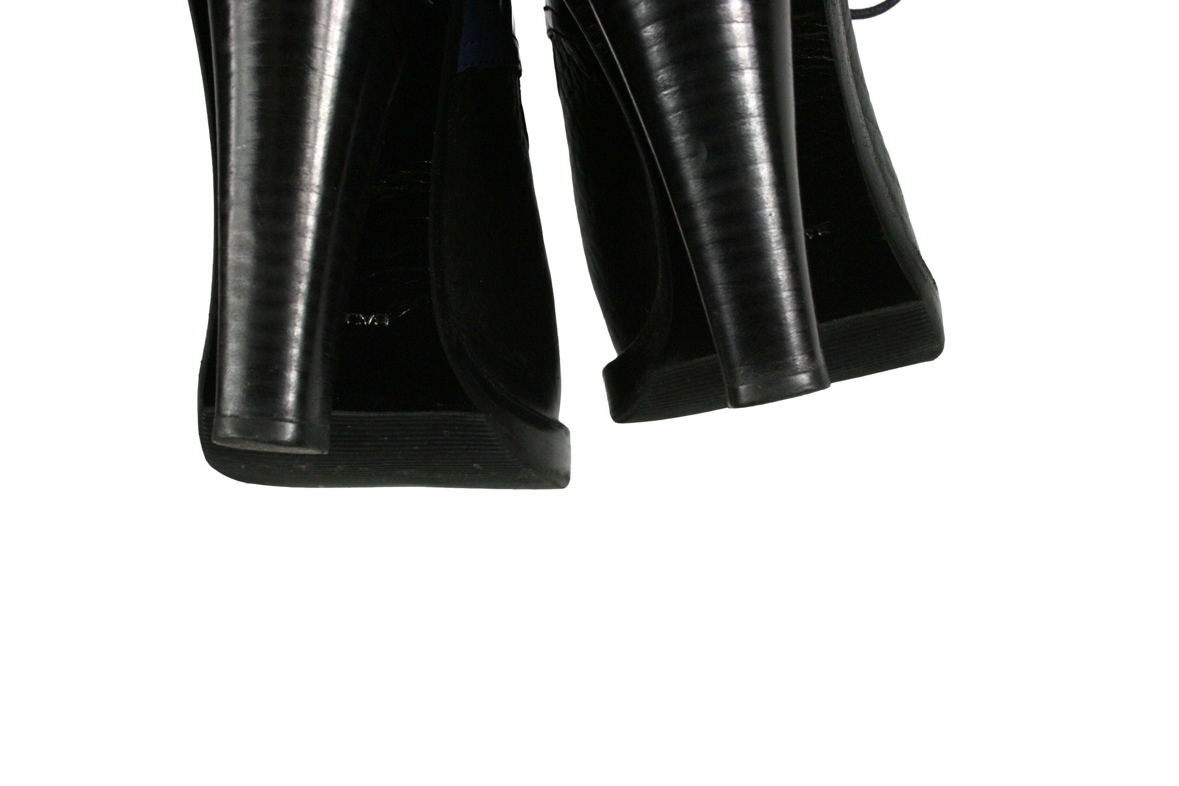 Balenciaga Cut Out Lace Up Heeled Leather Boots Size US 5 / IT 35 - 12 Thumbnail