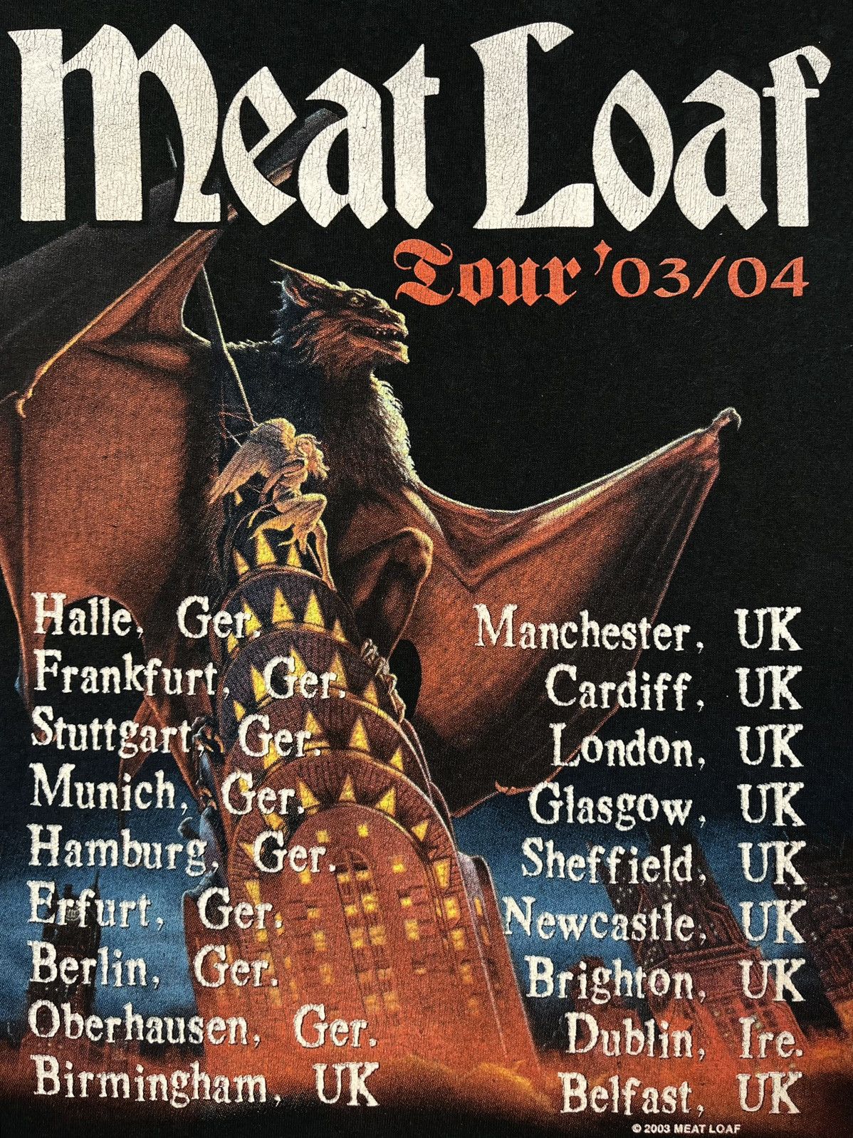 Band Tees Vintage Meat Loaf Rock Band Tour T Shirt 2003/2004 Size US M / EU 48-50 / 2 - 20 Thumbnail