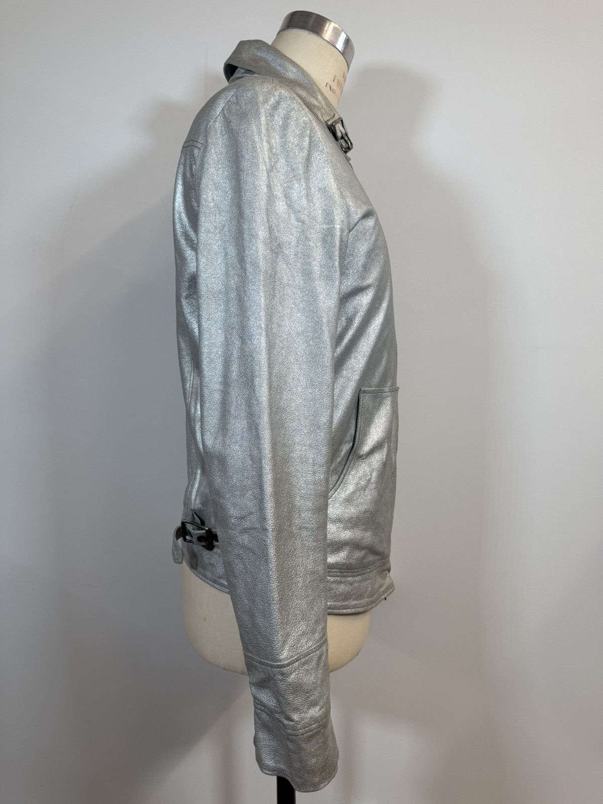 Michele Berandi Michel Berandi Silver Metallic Lambskin LeatherJacket Size US XL / EU 56 / 4 - 2 Thumbnail