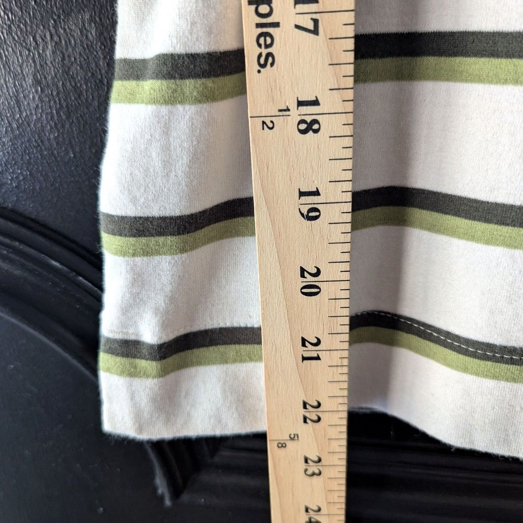Buttero Tabitha Webb Striped Boat Neck 3/4 Sleeve Top Green White Women's S Top Size S / US 4 / IT 40 - 6 Thumbnail