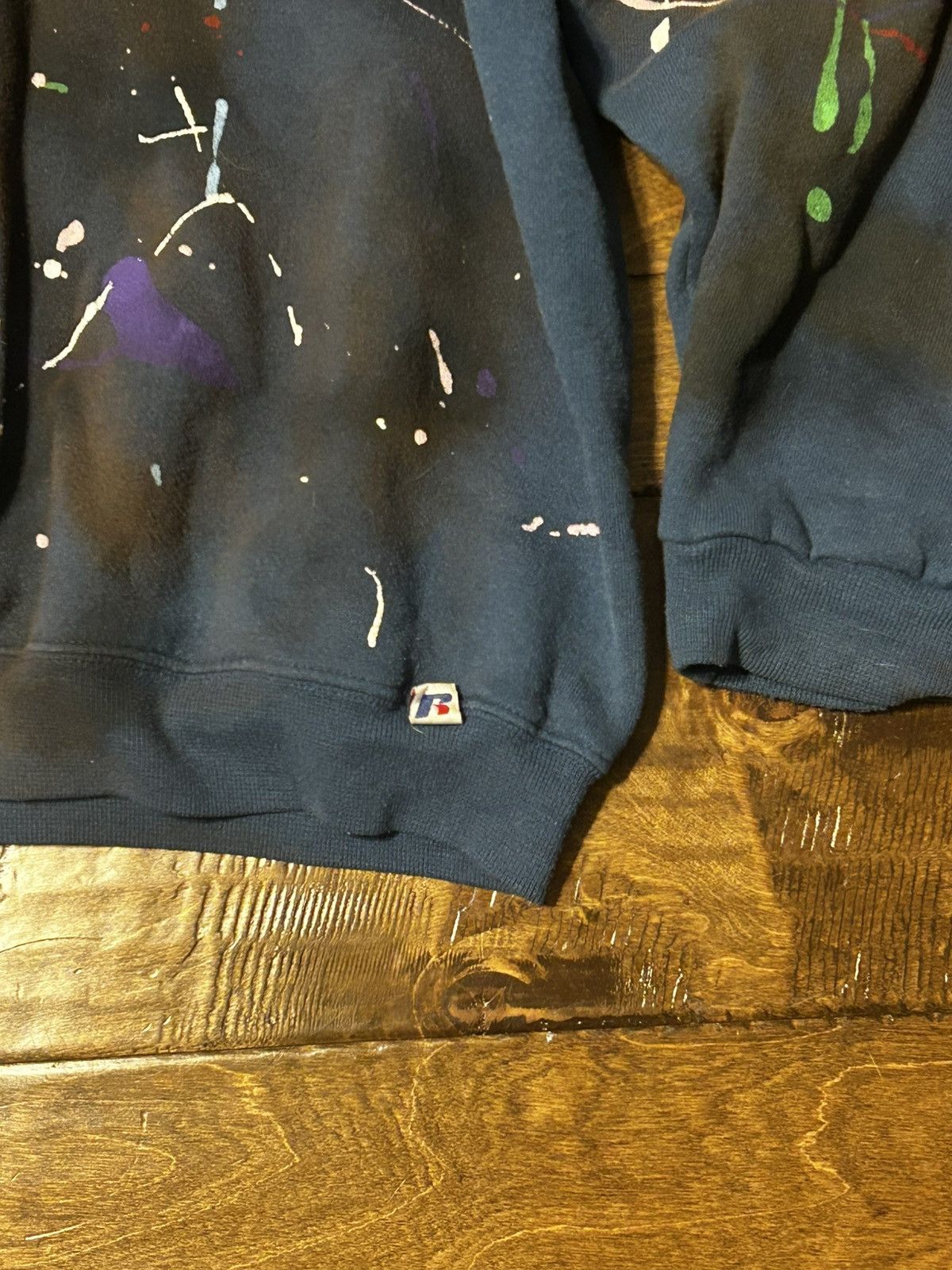 Russell Athletic × Vintage Vintage Russell Athletic Paint Splatter Sweatshirt Size US XL / EU 56 / 4 - 2 Thumbnail