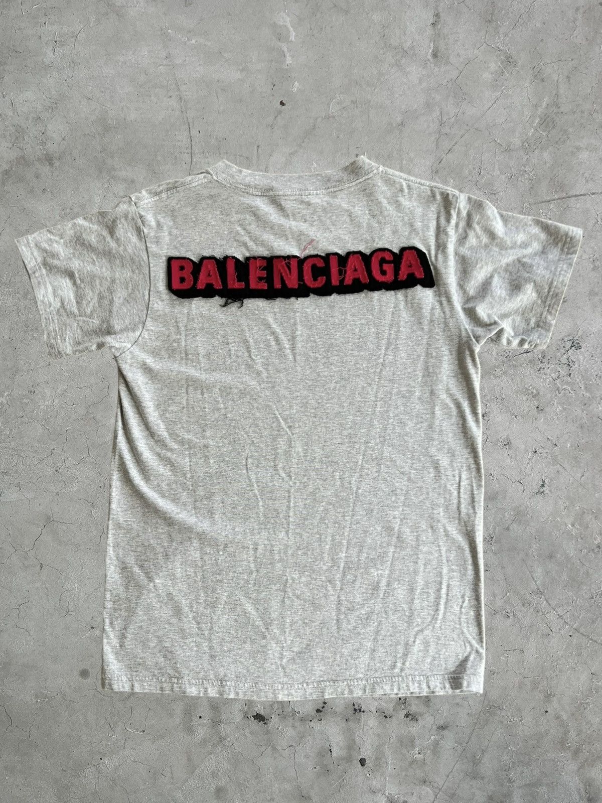 image of Balenciaga Logo Tee in Grey, Men's (Size Medium)