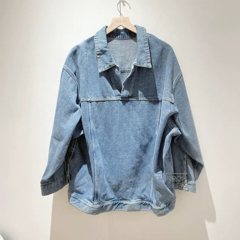 Balenciaga Balenciaga Solid V-Neck Denim Jacket Size XS / US 0-2 / IT 36-38 - 1 Thumbnail