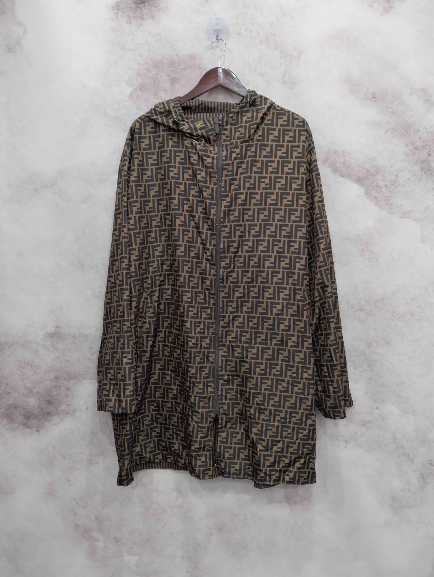 Fendi Fendi FF Monogram Allover Hooded Mid-Length Jacket 50 Size US M / EU 48-50 / 2 - 1 Thumbnail
