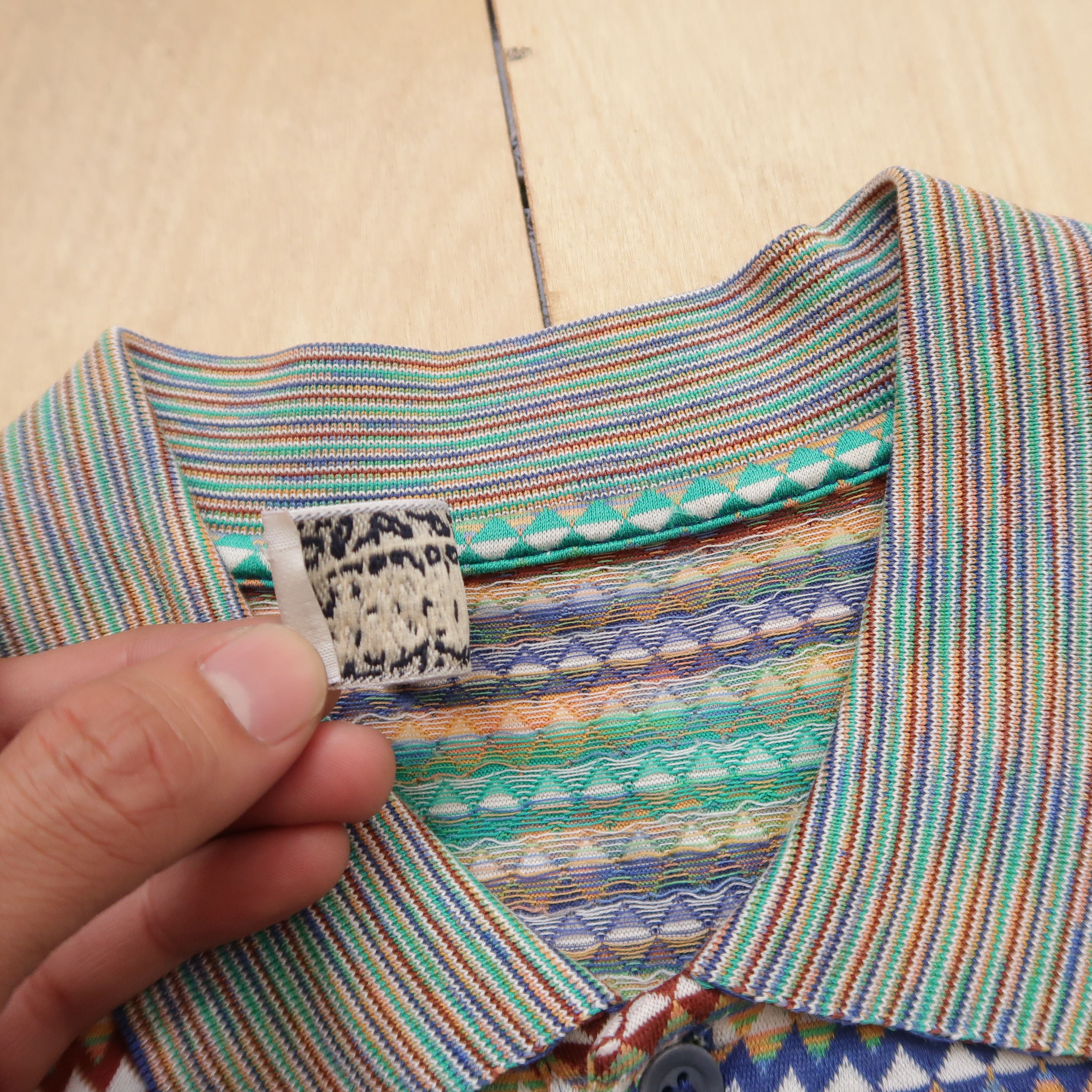 Missoni Vintage 90s Missoni Sport Psychedelic Argyle Polo Shirt Size US S / EU 44-46 / 1 - 15 Thumbnail