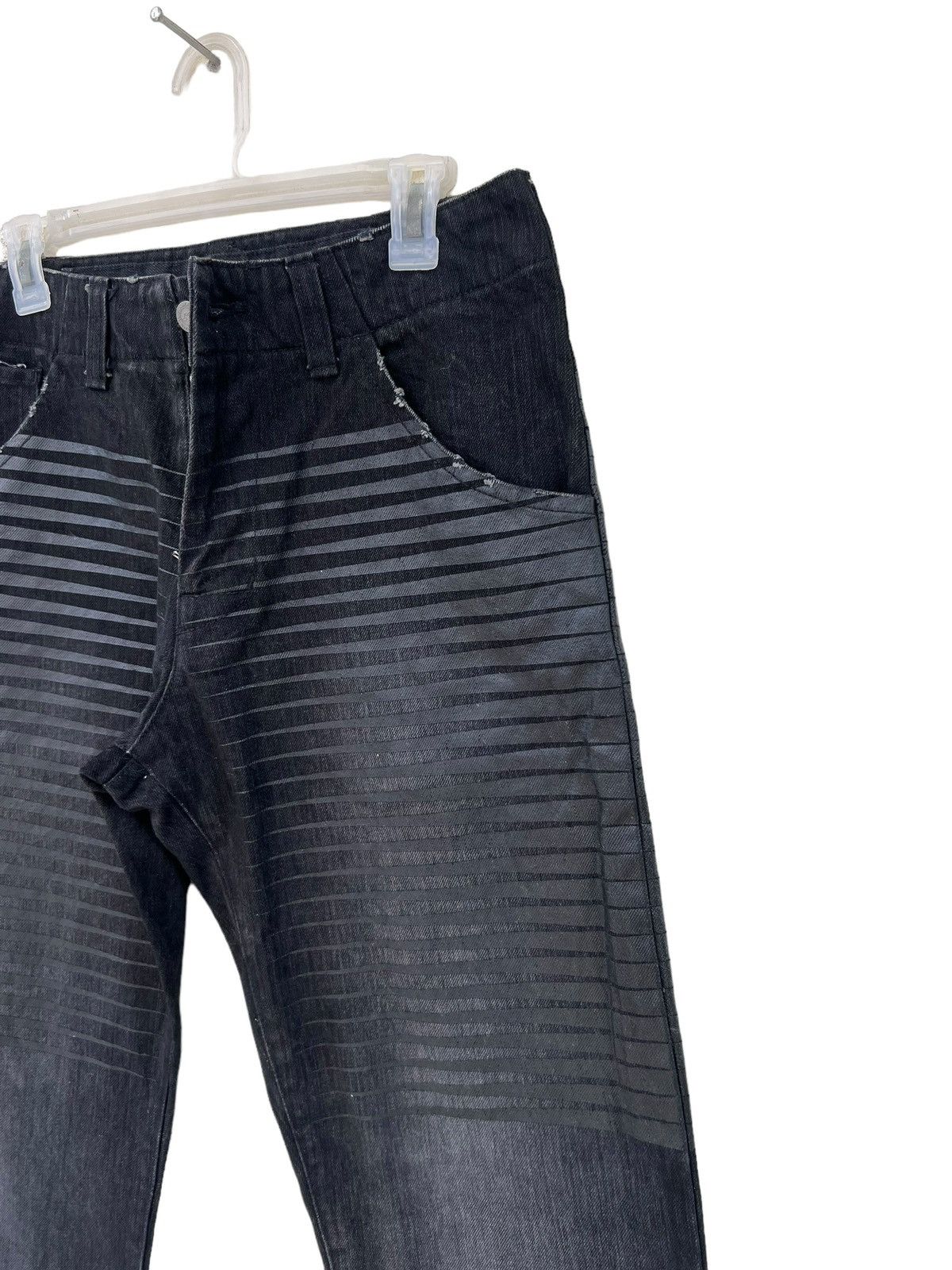 Vintage LUZ Life Under Zen Japan Stripe Distress Denim Jeans Size US 31 - 10 Thumbnail