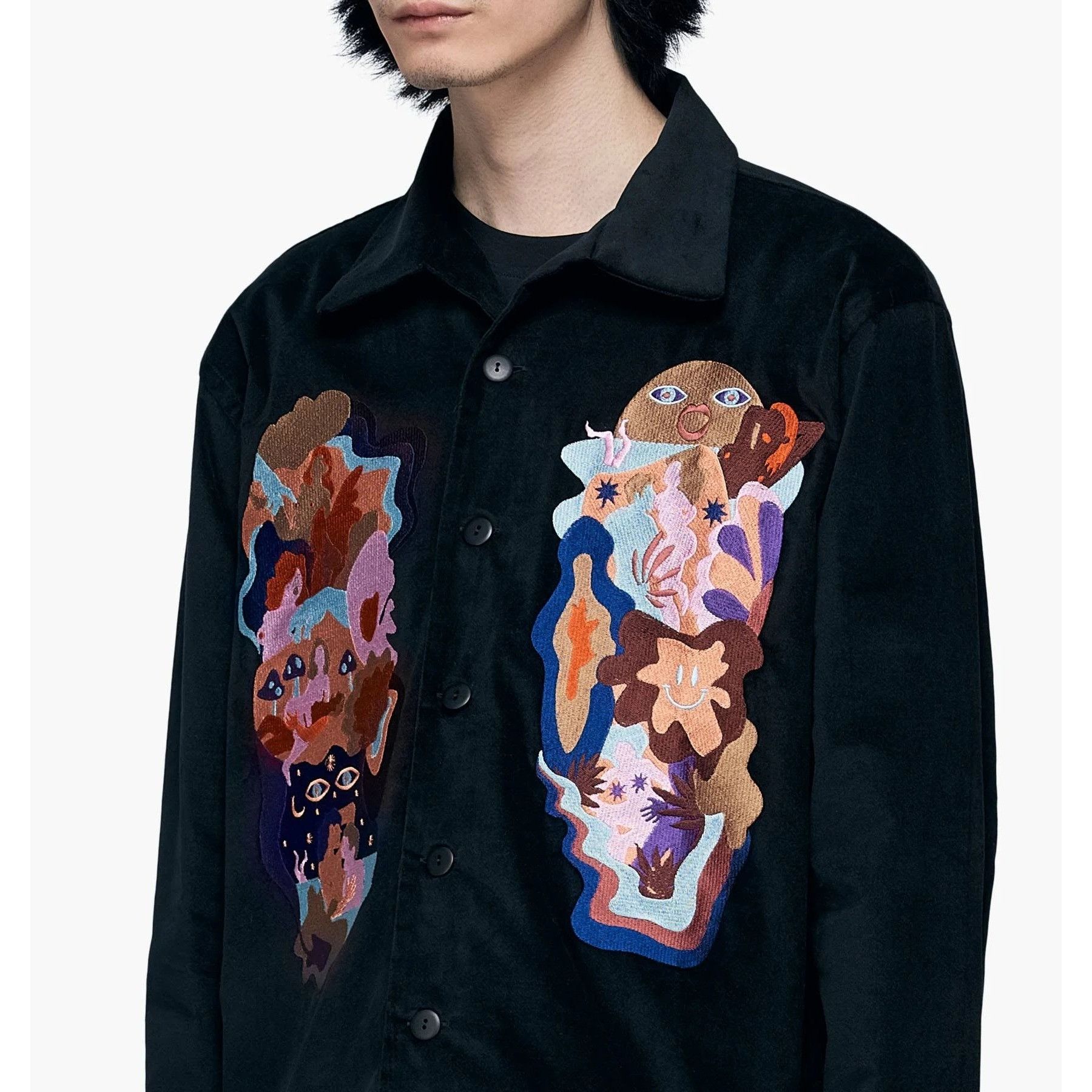 Carne Bollente Carne Bollente Black Velvet Shirt Embroidered Erotic Graphic Size US M / EU 48-50 / 2 - 2 Thumbnail