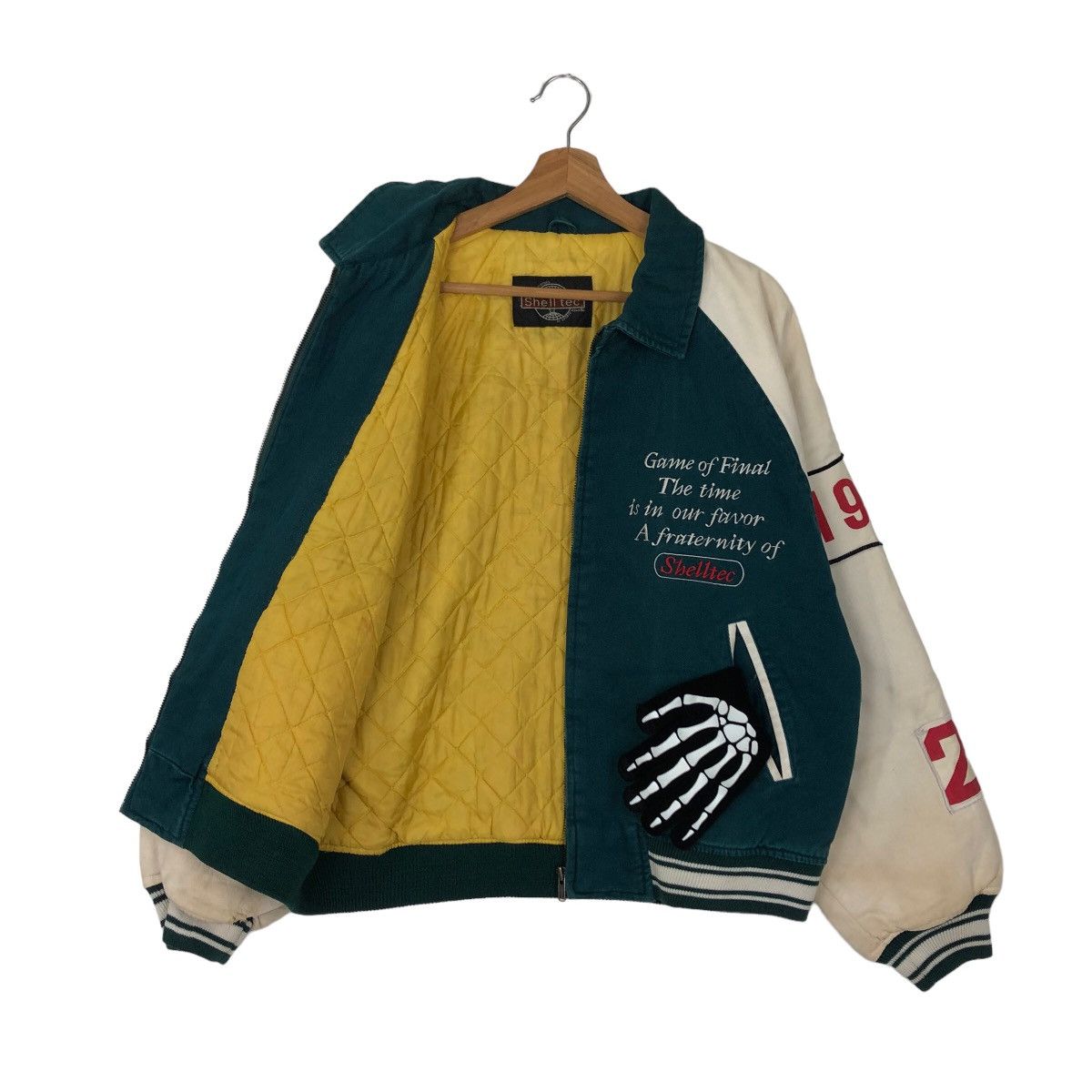 Japanese Brand VINTAGE VARSITY JACKET SHELL TEC BIG LOGO SPELL OUT Size US M / EU 48-50 / 2 - 8 Thumbnail