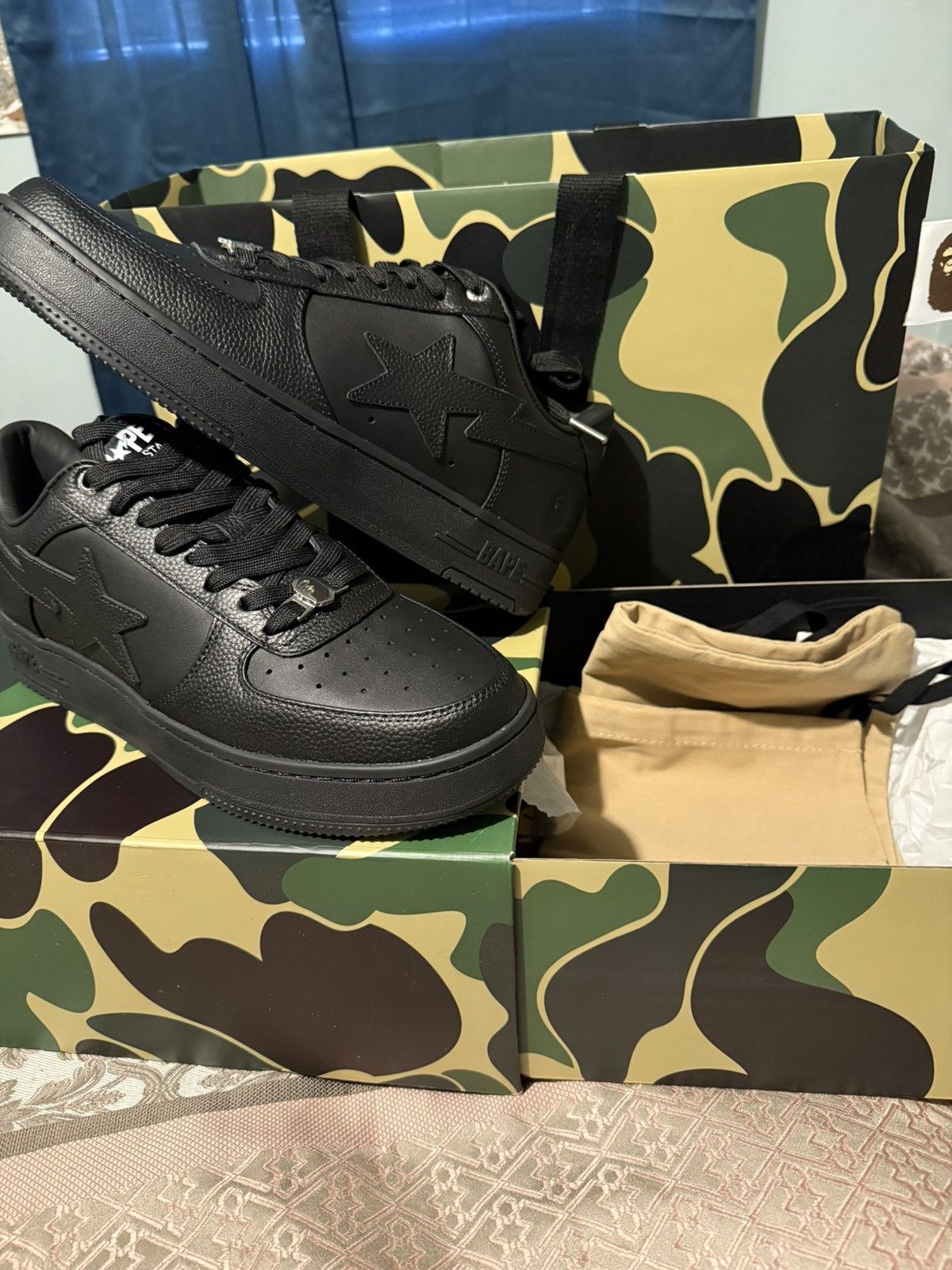 Bape Bapesta Triple Black Size US 11 / EU 44 - 1 Thumbnail