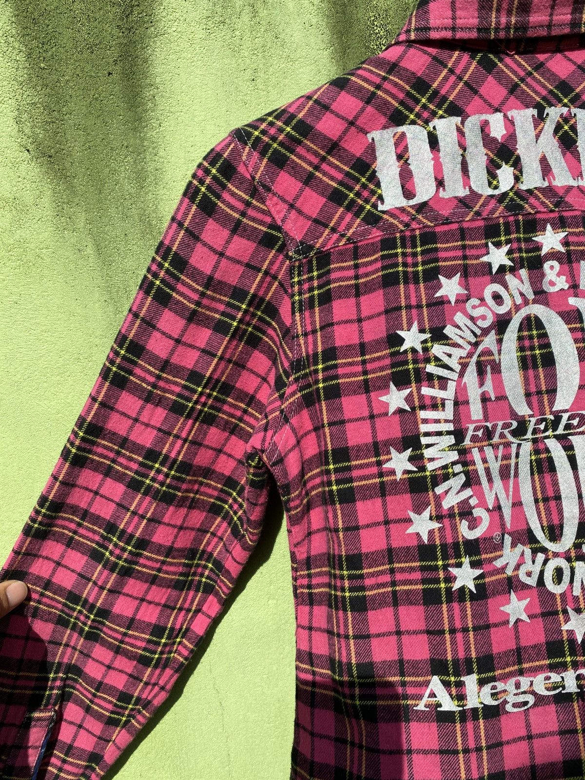 Dickies Dickies Pink Plaid Grunge Flannel Shirt Vintage Workwear Size ONE SIZE - 14 Thumbnail