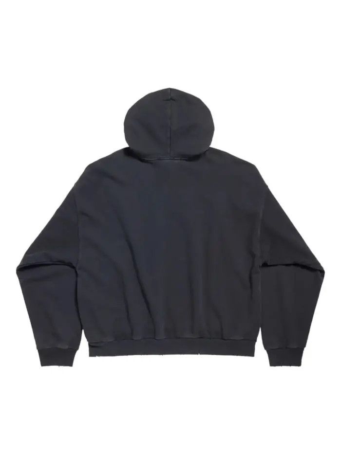 Balenciaga o1srvl11e0526 DIY College Hoodie Medium Fit in Black Size US XXL / EU 58 / 5 - 4 Thumbnail