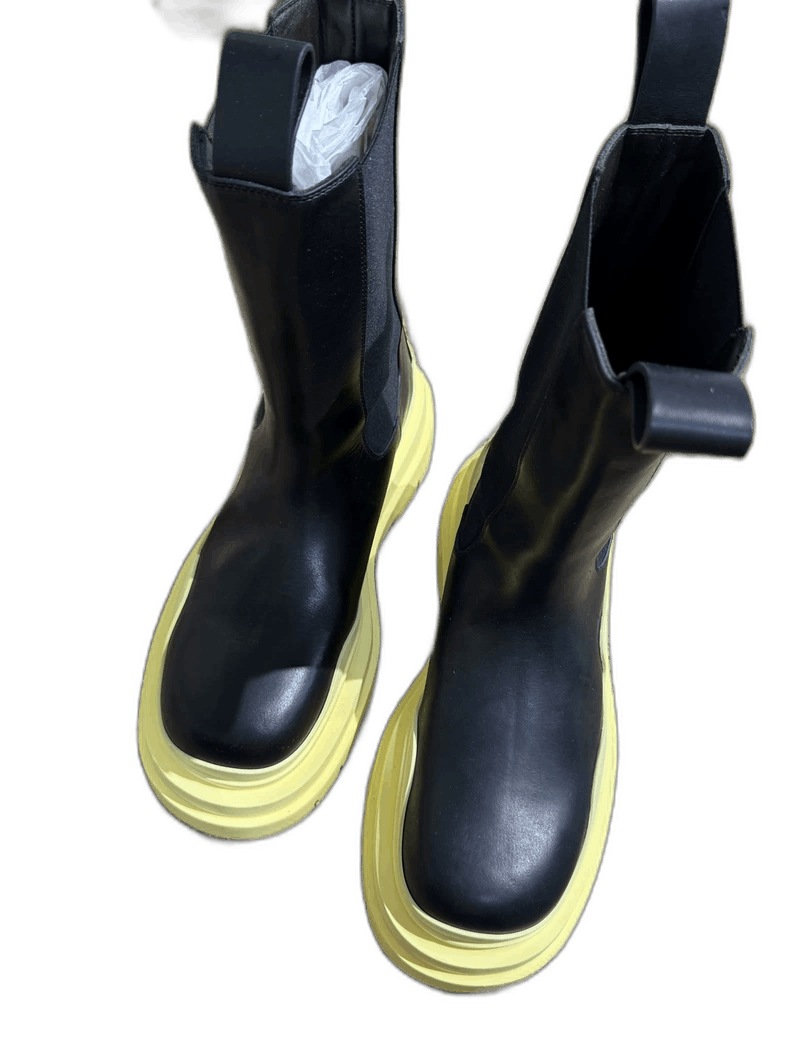 Bottega Veneta Black Yellow Ankle Boots