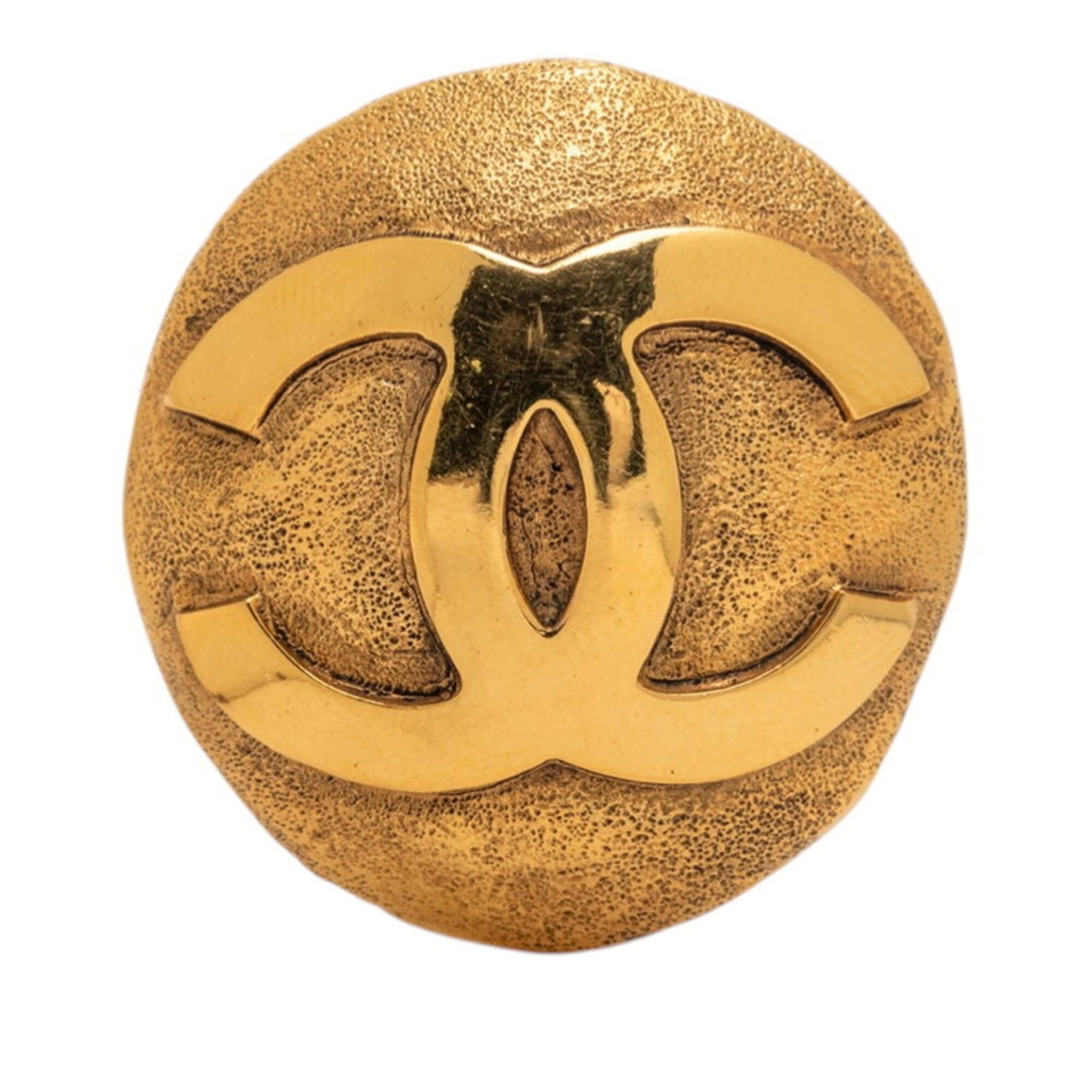Chanel Chanel Vintage Coco Mark Round Brooch Gold Plated Women's CHANEL Size ONE SIZE - 1 Thumbnail
