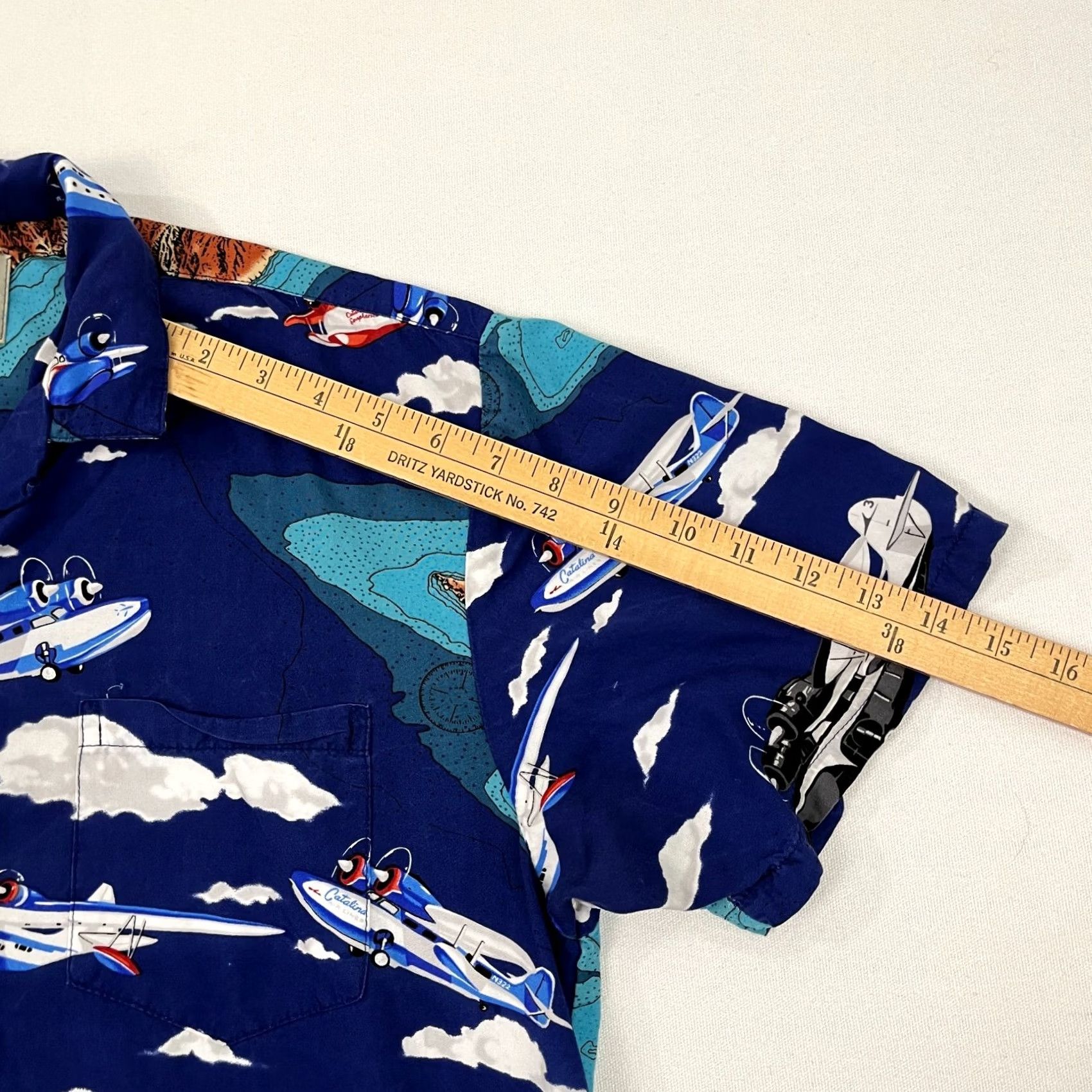 Paradise Paradise Found Shirt Mens M Blue Airplanes Aviation Scenic Aloha Button Up S/S Size US M / EU 48-50 / 2 - 6 Thumbnail