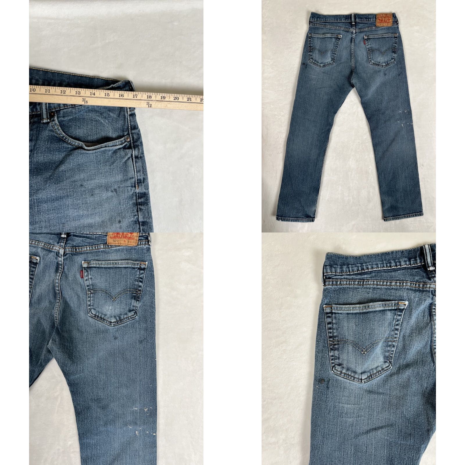 Levi's VINTAGE Levi’s 505 Jeans Blue Denim Size 34x30 Regular Fit Men Medium Wash Stain USA 90s Mexico Size US 34 / EU 50 - 8 Thumbnail