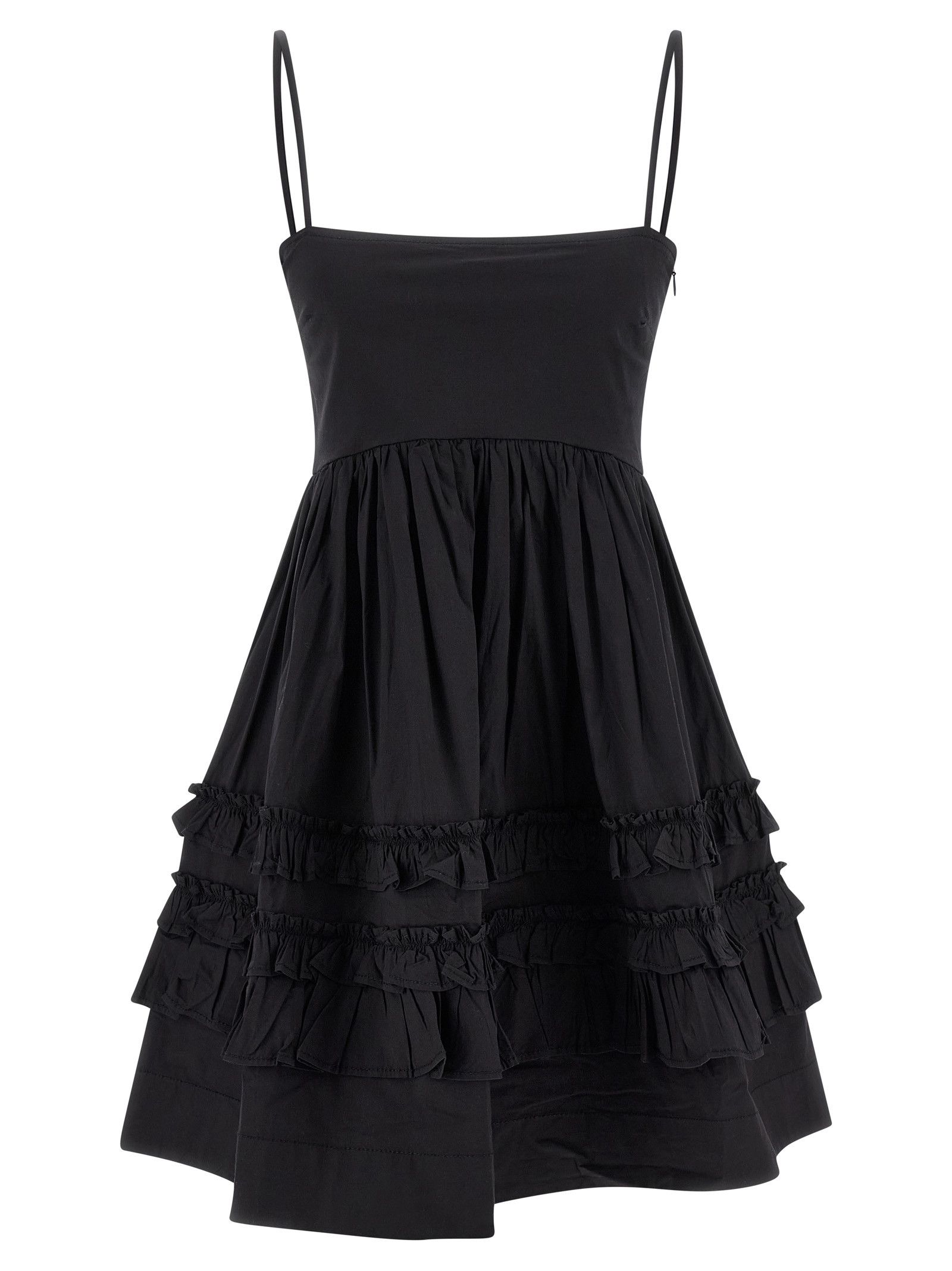 Ganni 'Black Mini Frill' Dress Size XXS / US 00 / IT 34 - 1 Thumbnail
