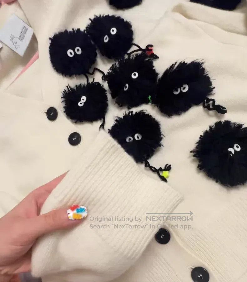 Loewe Loewe Spirited Away co-branded black coal ball cardigan sw Size S / US 4 / IT 40 - 6 Thumbnail