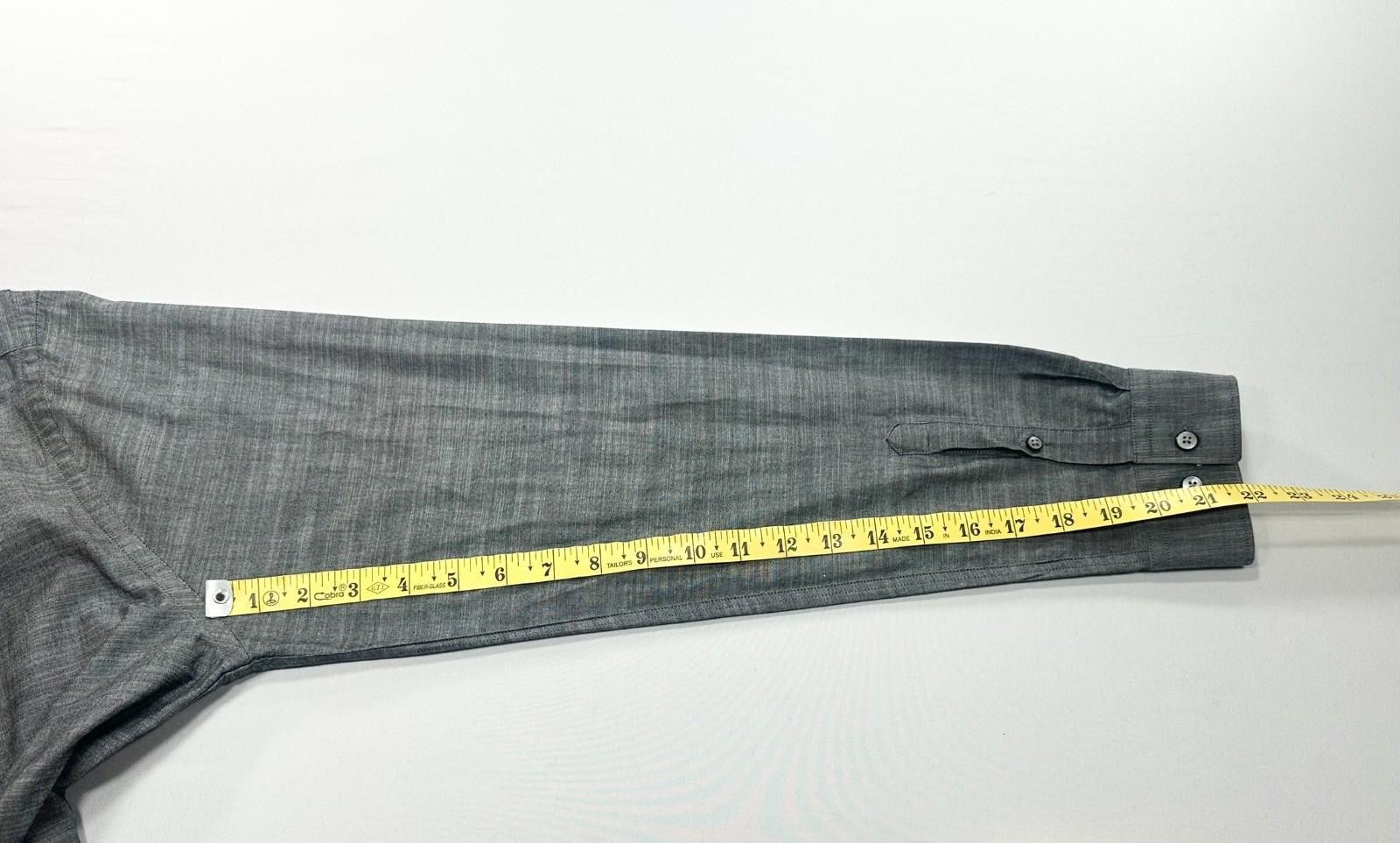Express Express Fitted 100% Cotton Button-Up Gray Mens L 16-16.5 Size US L / EU 52-54 / 3 - 8 Thumbnail