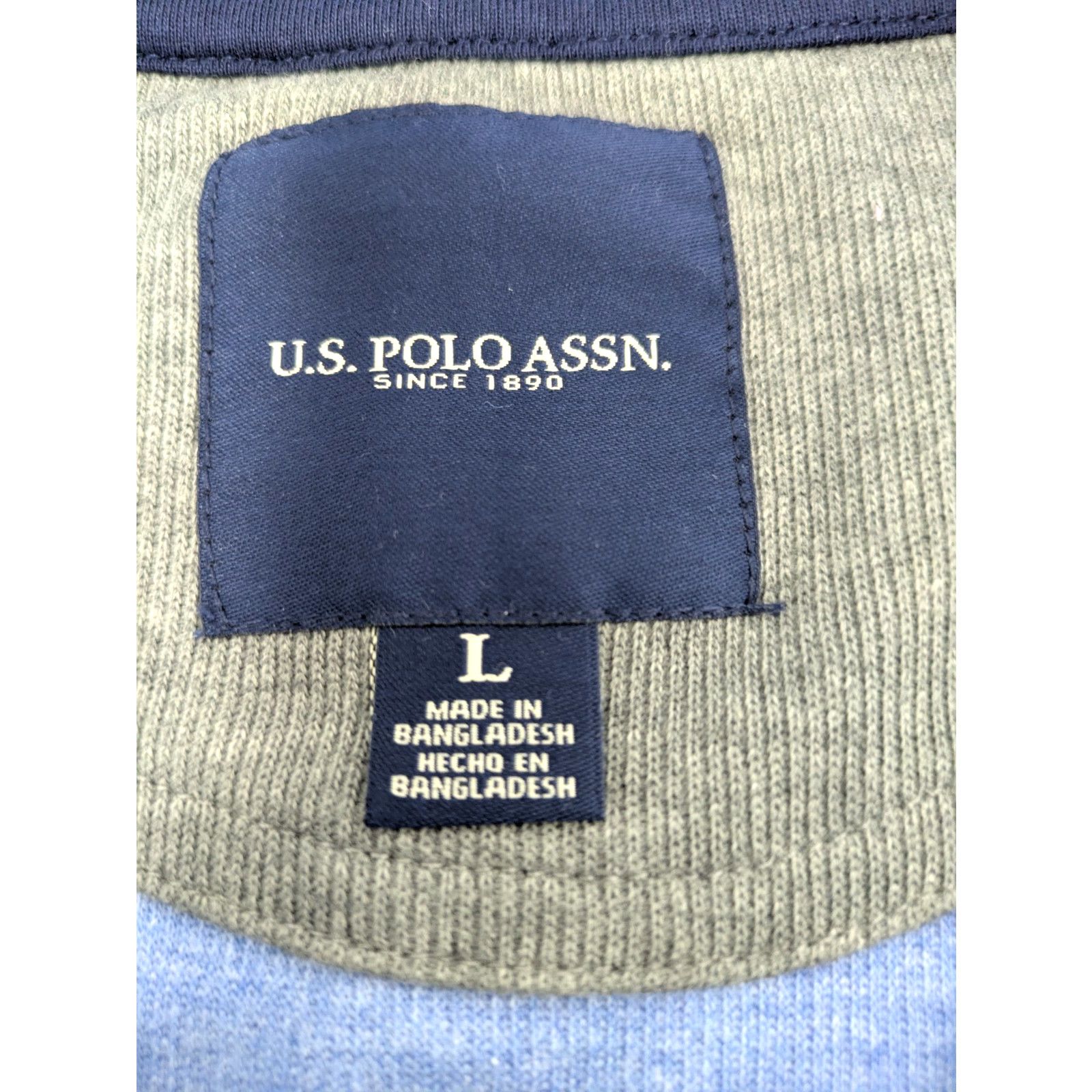 U.S. Polo Assn. Men's US Polo Assn 1/4 Zip Pullover Blue Large Sweater Size US L / EU 52-54 / 3 - 6 Thumbnail