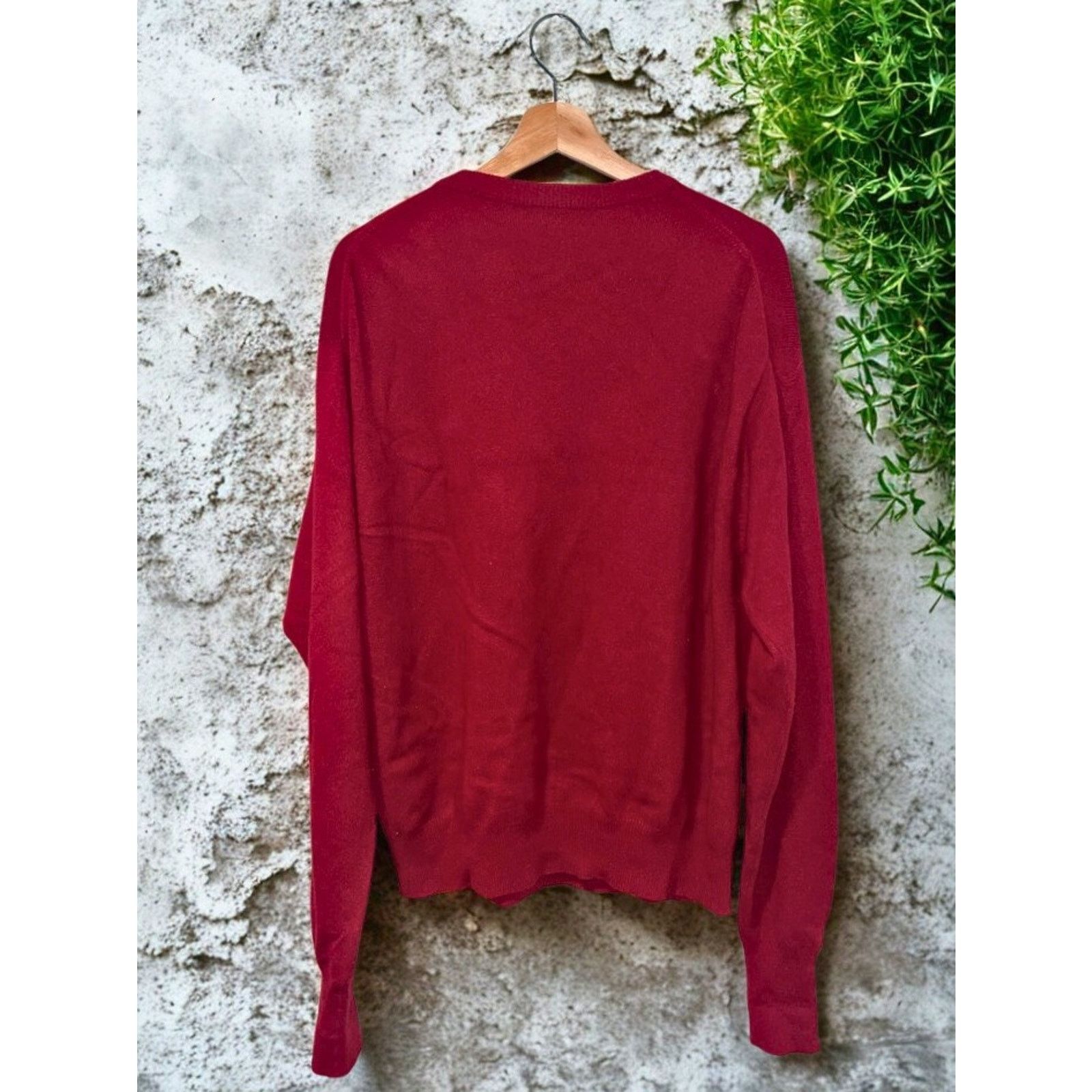Other 100% Cashmere 2-Ply Knit Pullover Sweater Red Sz. L (Damage) Size US L / EU 52-54 / 3 - 3 Thumbnail