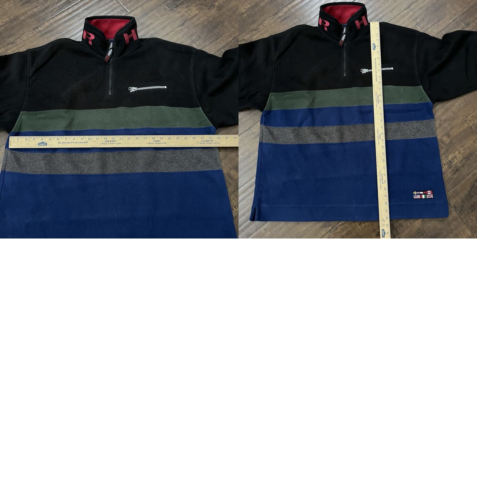 Tommy Hilfiger VTG Tommy Hilfiger Outdoors Big Flag Fleece Quarter Zip Jacket 90s Mens XL Size US XL / EU 56 / 4 - 8 Thumbnail