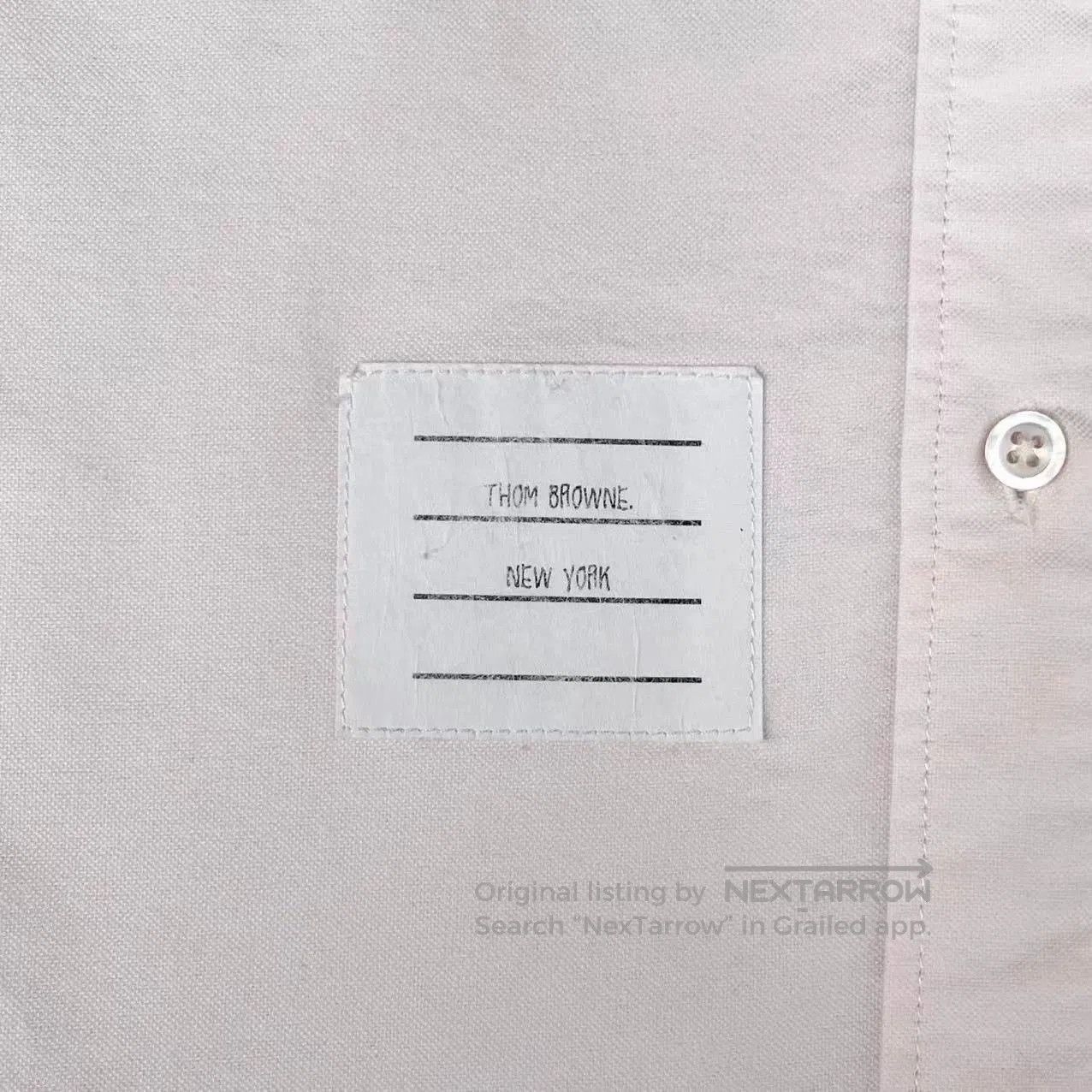 Thom Browne Light Pink Oxford Shirt with Striped Pocket. Size US S / EU 44-46 / 1 - 4 Thumbnail