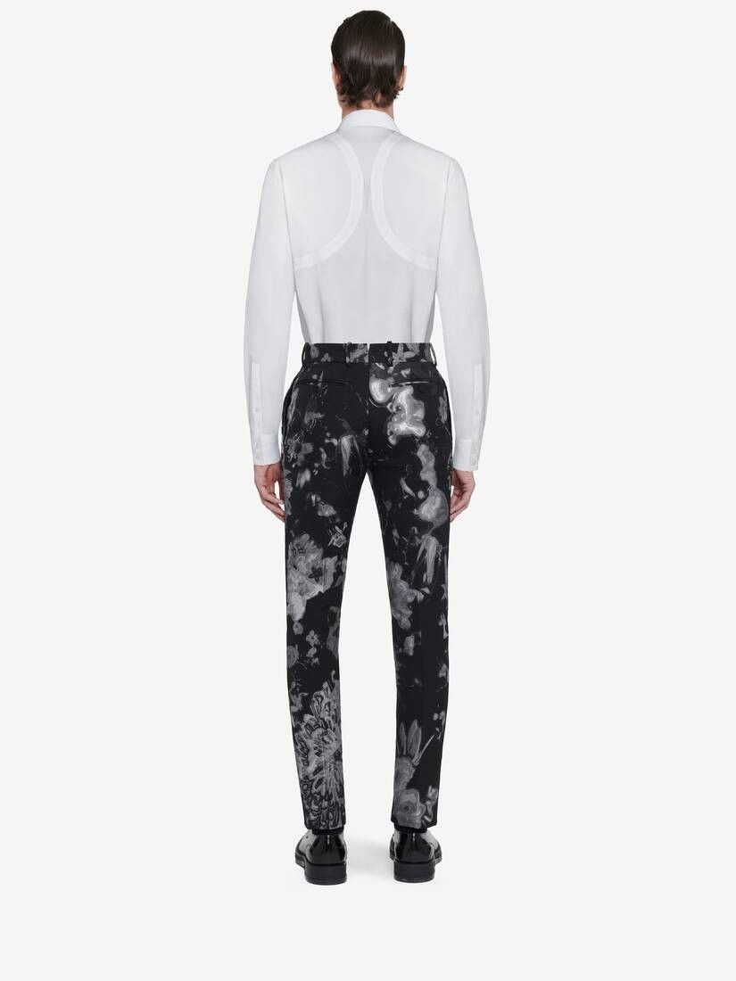 Alexander McQueen o1w1db10925 Wax Flower Cigarette Trousers in Black/Silver Size US 38 / EU 54 - 4 Thumbnail