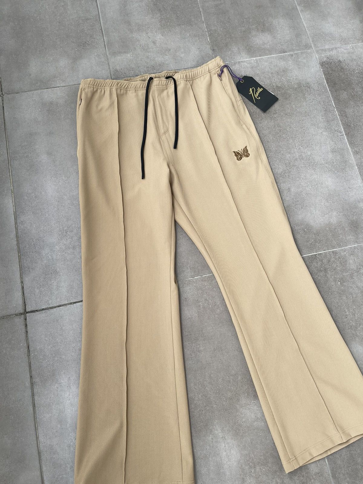 Needles !DS! DS23 Needles Butterfly W.U Boot Cut Khaki Track Pants Size 34" / US 12 / IT 48 - 12 Thumbnail