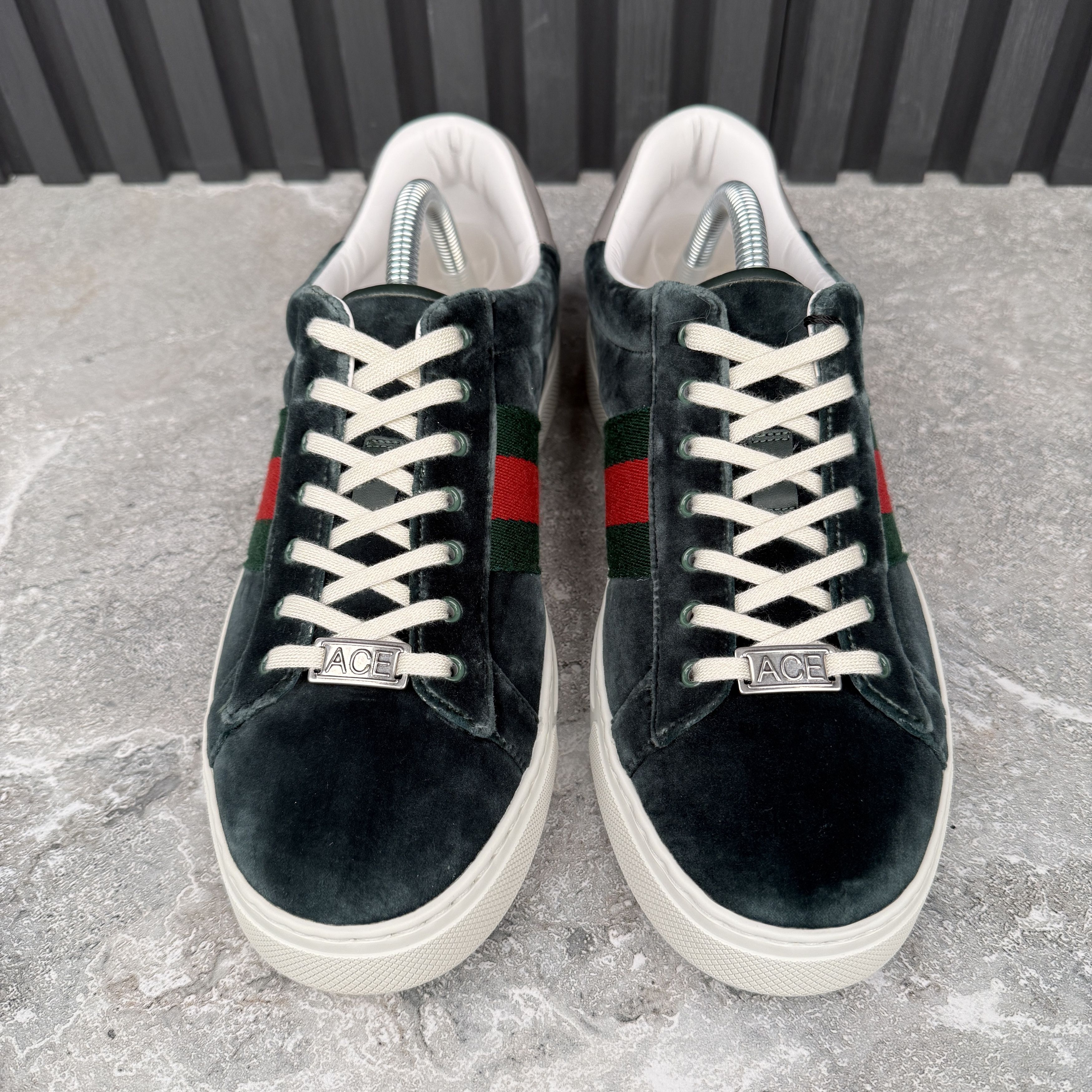 Gucci GUCCI Ace Web Low Top Sneakers Velour Size US 7.5 / EU 40-41 - 4 Thumbnail
