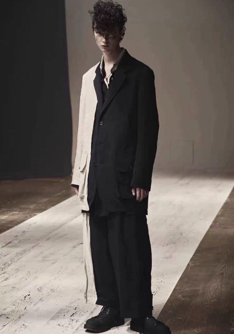Yohji Yamamoto Yohji Yamamoto 22ss black and white patchwork linen blazer Size US M / EU 48-50 / 2 - 6 Thumbnail