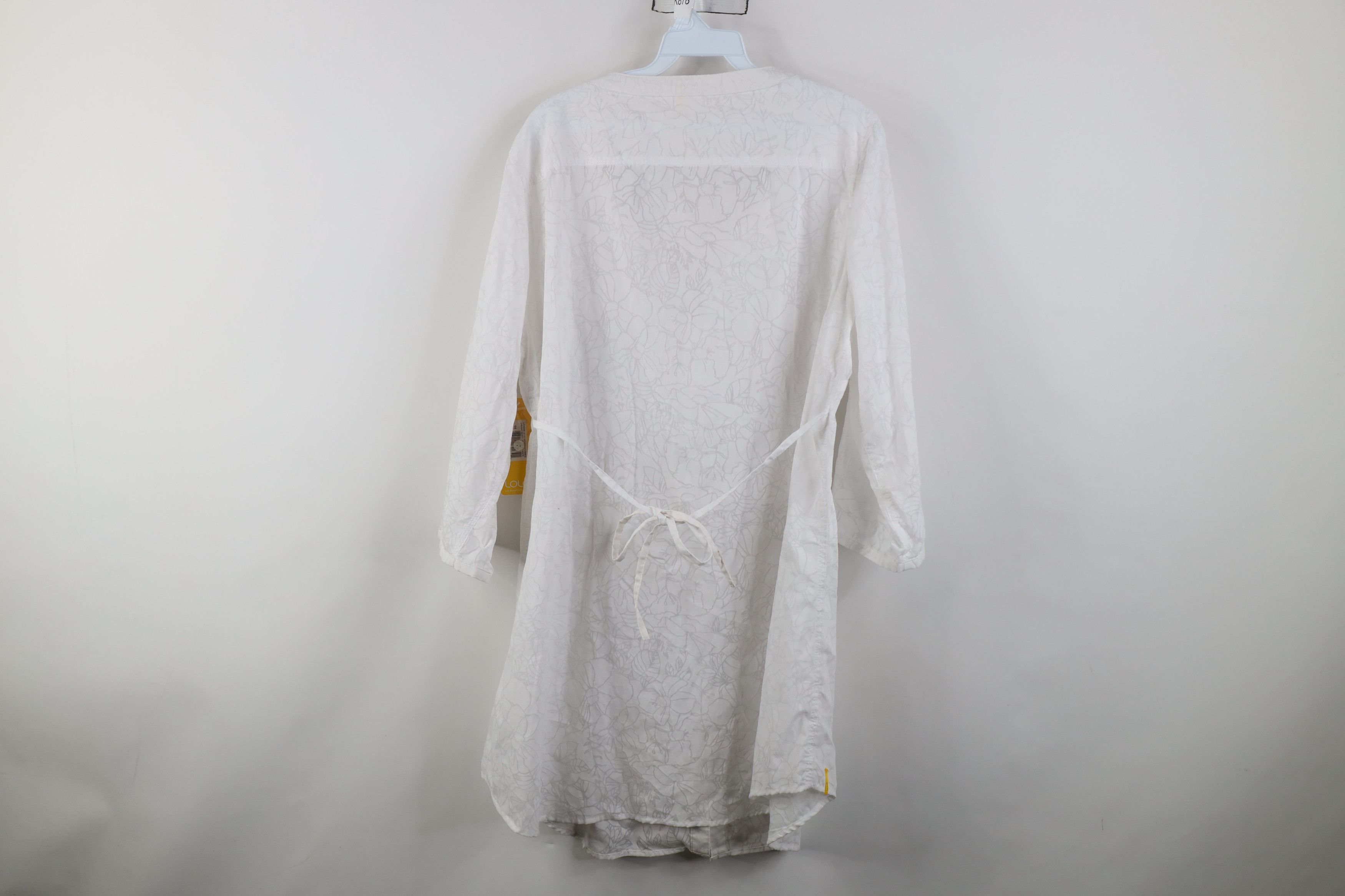 Vintage New Lole Print Flower Ruffled Dreamy Button Shirt White Size XL / US 12-14 / IT 48-50 - 14 Thumbnail