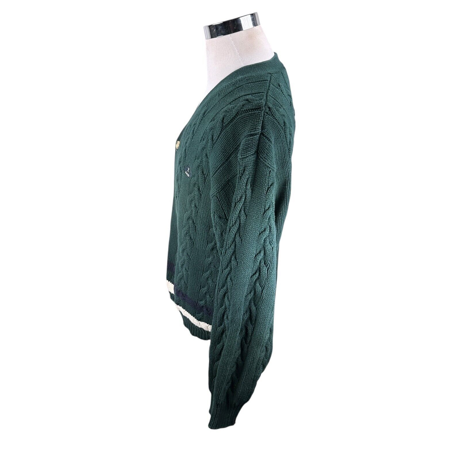 Izod Vintage Izod Cable Knit Cardigan Sweater Mens XL Green Size US XL / EU 56 / 4 - 3 Thumbnail
