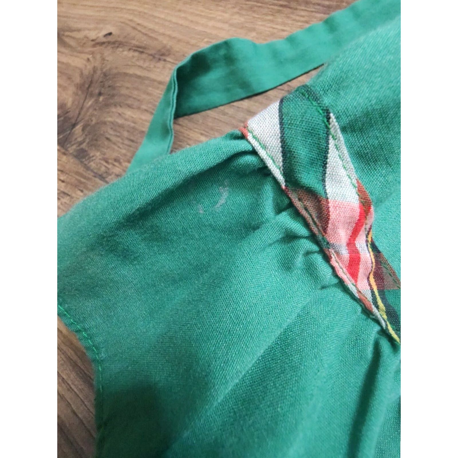 Vintage VINTAGE Polly Flinders Dress Shirt Girls 6X Green Smocked 1990s Christmas Size ONE SIZE - 5 Thumbnail