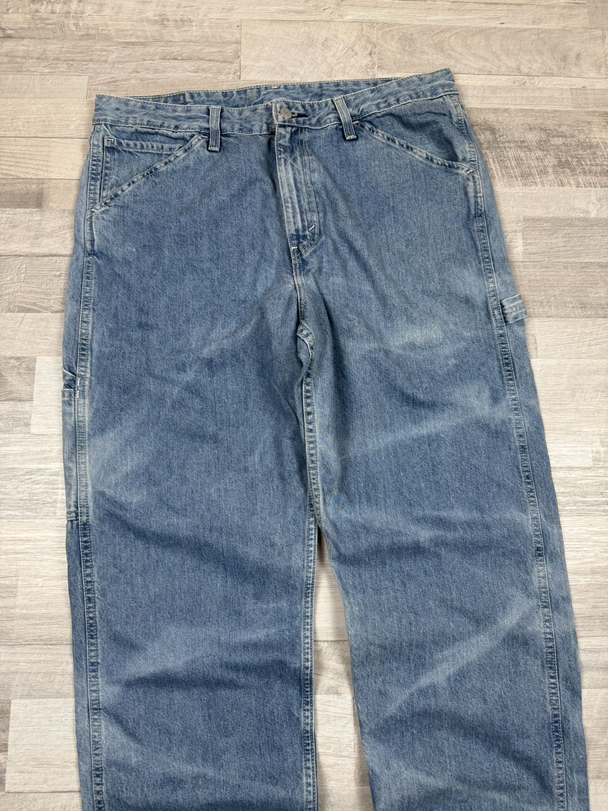 Levi's Crazy Vintage Y2K Baggy Levis Carpenter Washed Faded Denim Size US 36 / EU 52 - 4 Thumbnail