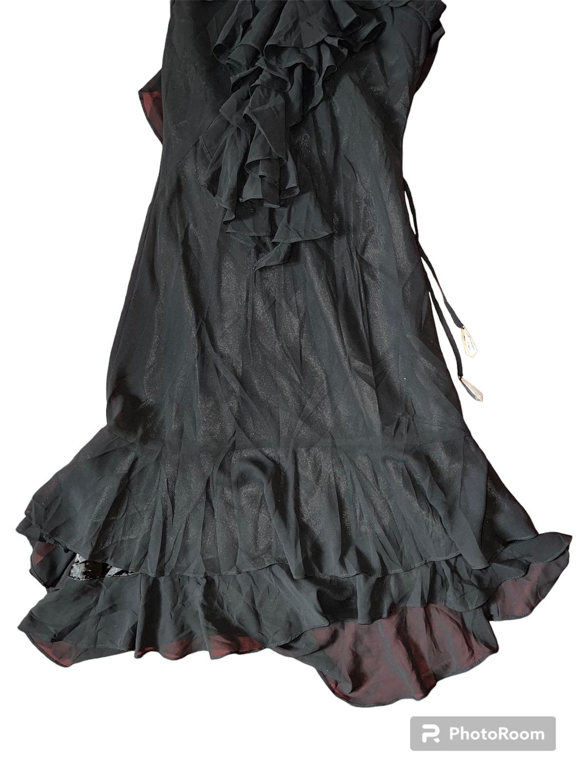 Japanese Brand Asymmetric lace ruffle maxi dress 🖤🧛🏻‍♀️ Size S / US 4 / IT 40 - 4 Thumbnail