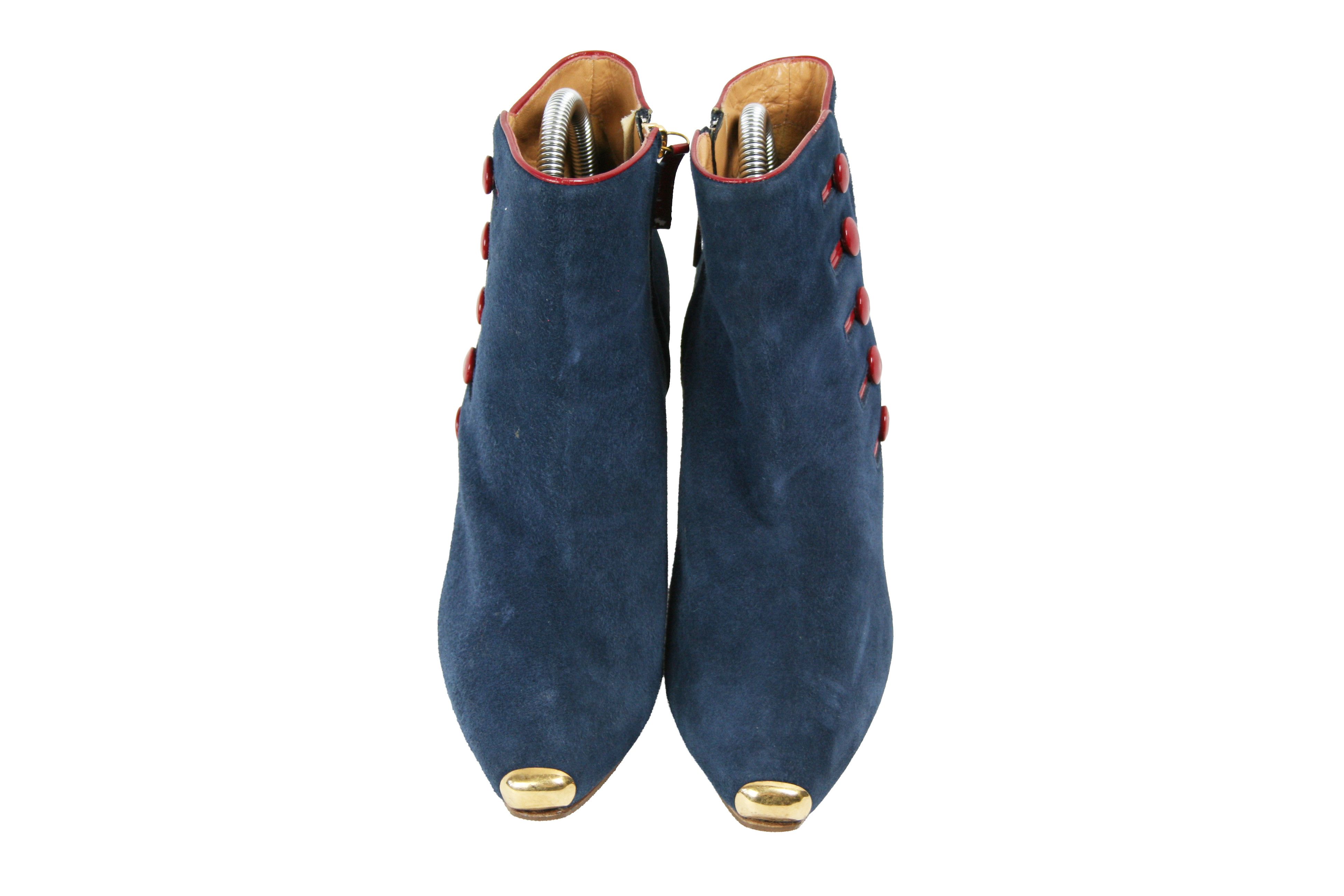 Alexander McQueen 00S Napoleon Y2K Ankle Suede Boots Vintage Size US 7.5 / IT 37.5 - 9 Thumbnail