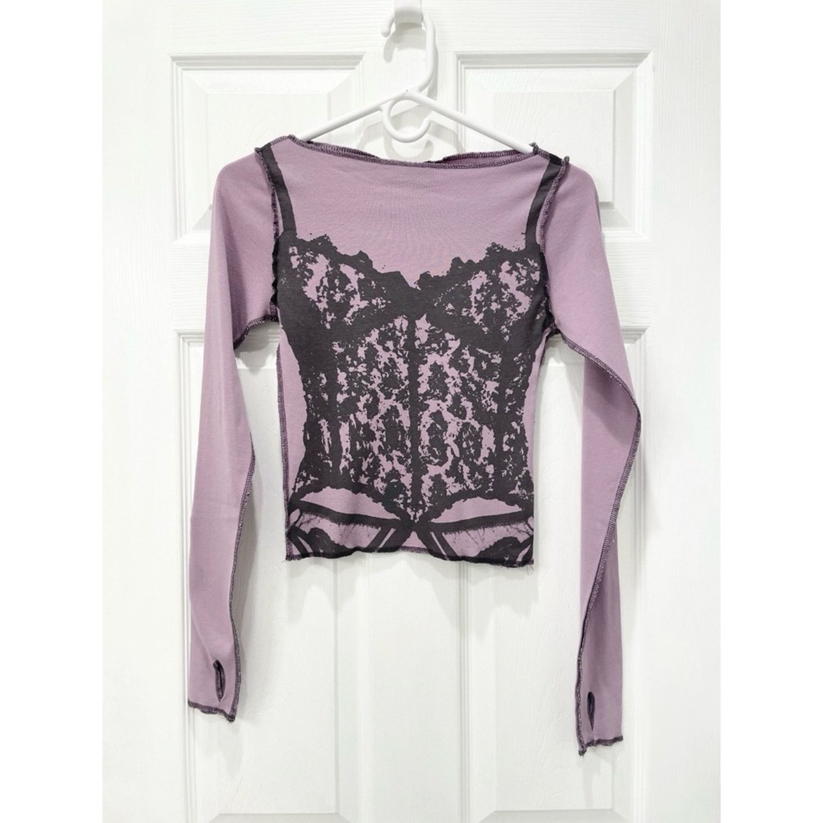 Urban Outfitters Urban Outfitters Corset Photo-Real Long Sleeve Tee Size S / US 4 / IT 40 - 1 Thumbnail