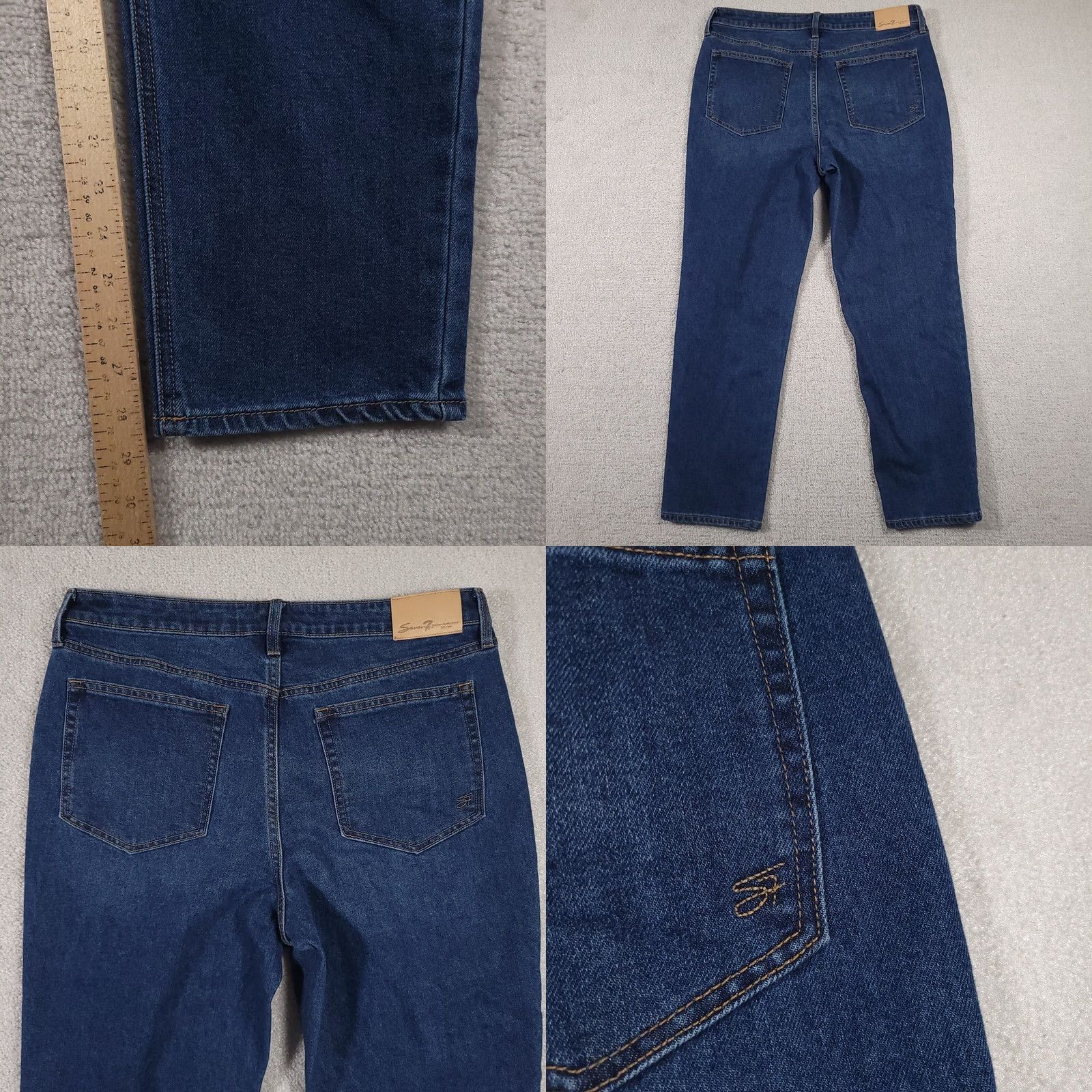 7 For All Mankind VINTAGE Seven 7 Jeans Women's 12 Denim Slim Straight Jean Stretch Mid-Rise Size 34" / US 12 / IT 48 - 8 Thumbnail