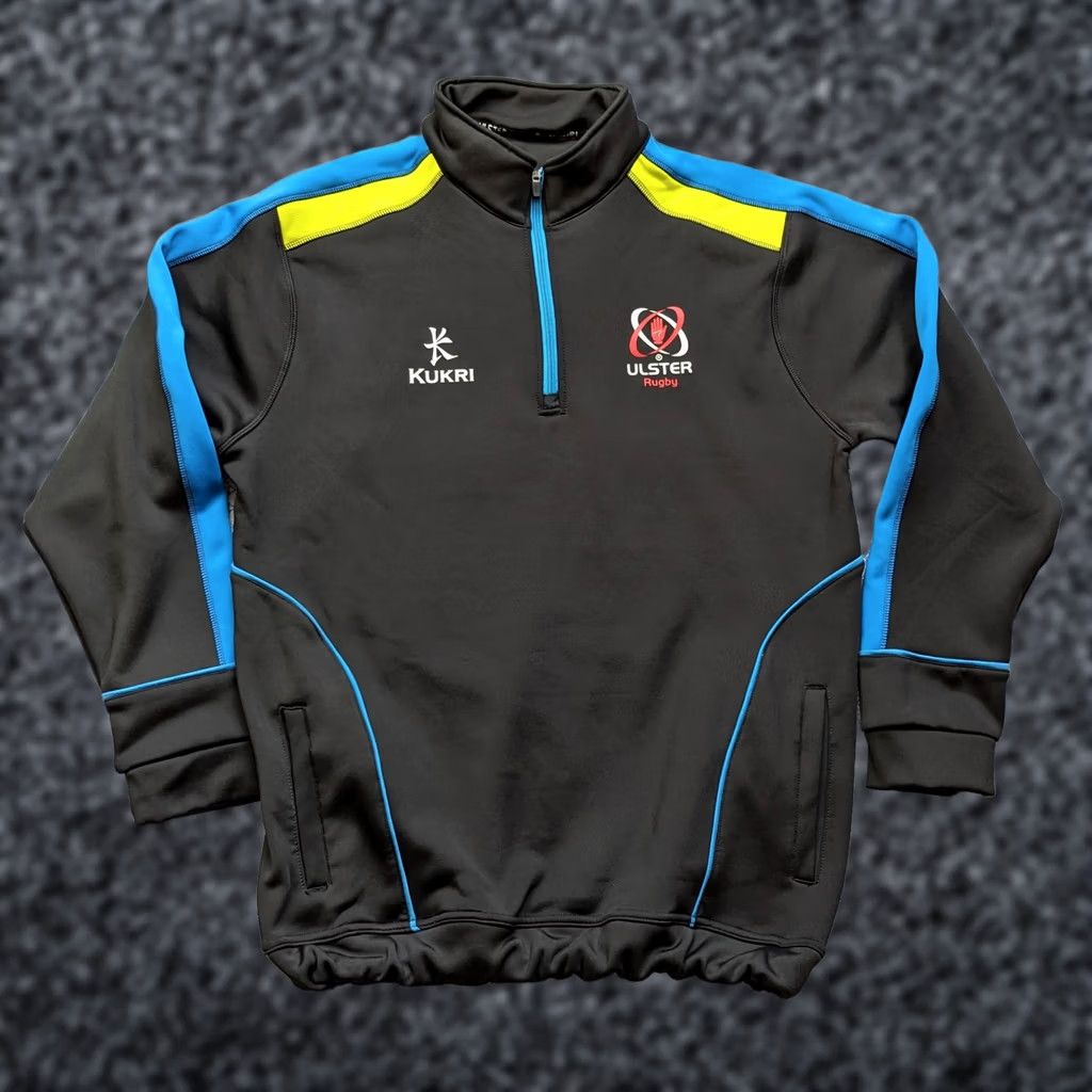 Vintage Kukri Ulster Rugby Mens Zip Top Long Sleeve Training Black 2XL Size US XXL / EU 58 / 5 - 1 Thumbnail