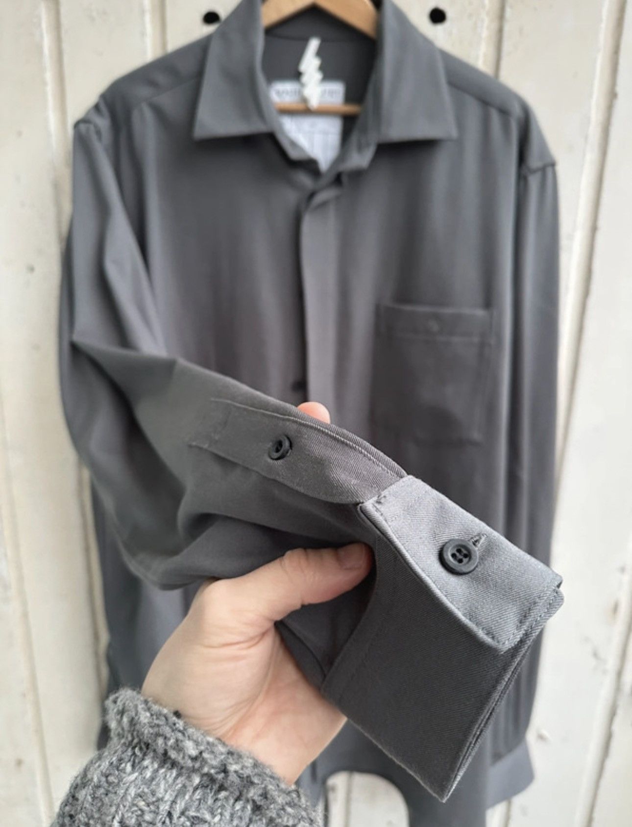 SOSHIOTSUKI Soshiotsuki Spread Collar Gray Shirt Size US M / EU 48-50 / 2 - 3 Thumbnail