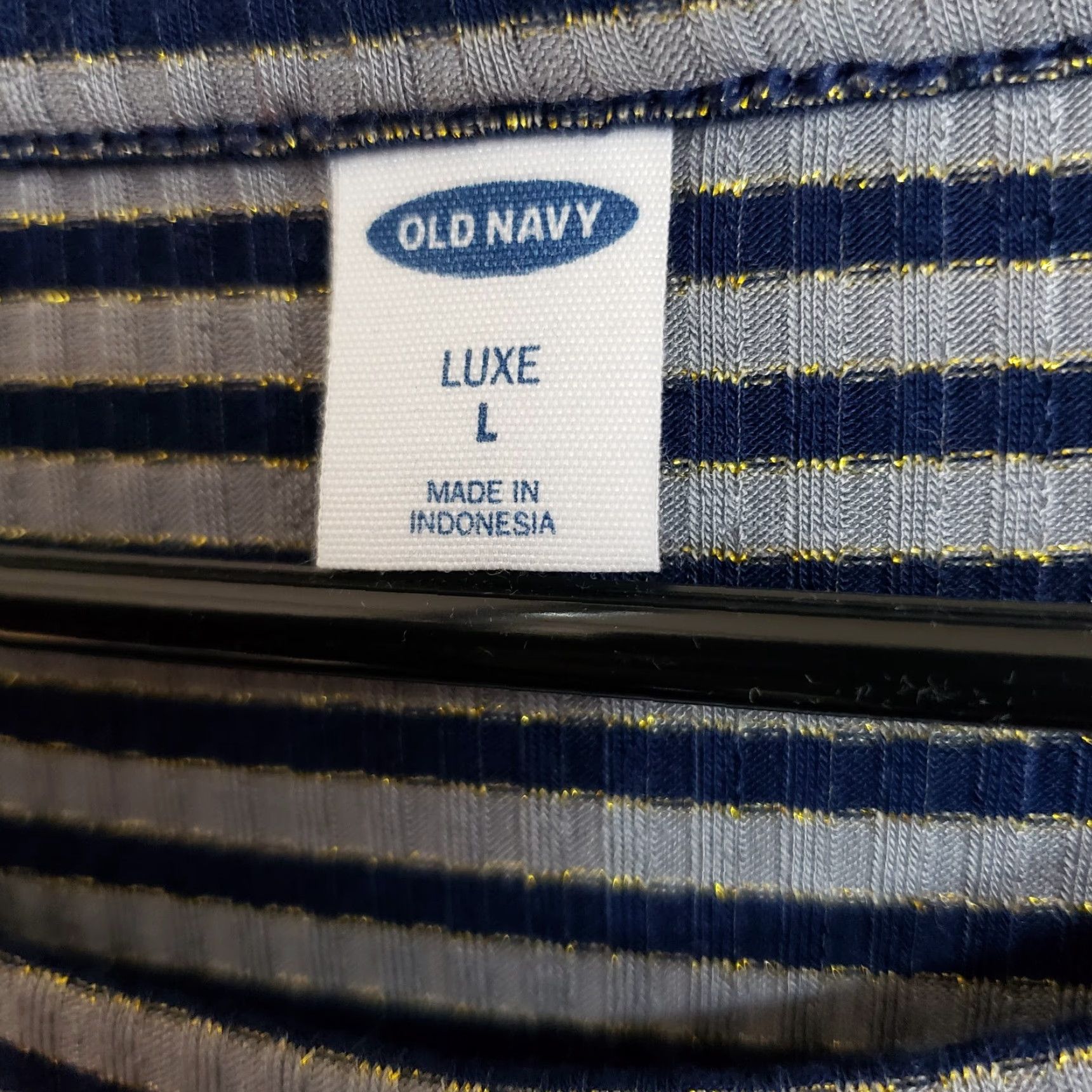 Old Navy Old Navy Womens Ribbed Top Sz Large Blue Gray Striped Long Sleeve Rayon Blend Shirt L Womens Blue Striped Long Sleeve Top Size L / US 10 / IT 46 - 6 Thumbnail