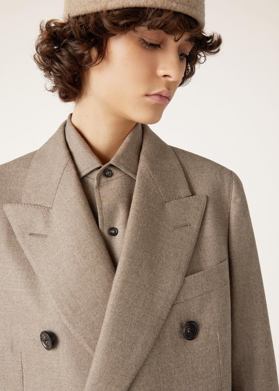 Loro Piana o1srvl11e0725 FAO3484 Virgin Wool Double-breasted Coat Grey Size M / US 6-8 / IT 42-44 - 4 Thumbnail