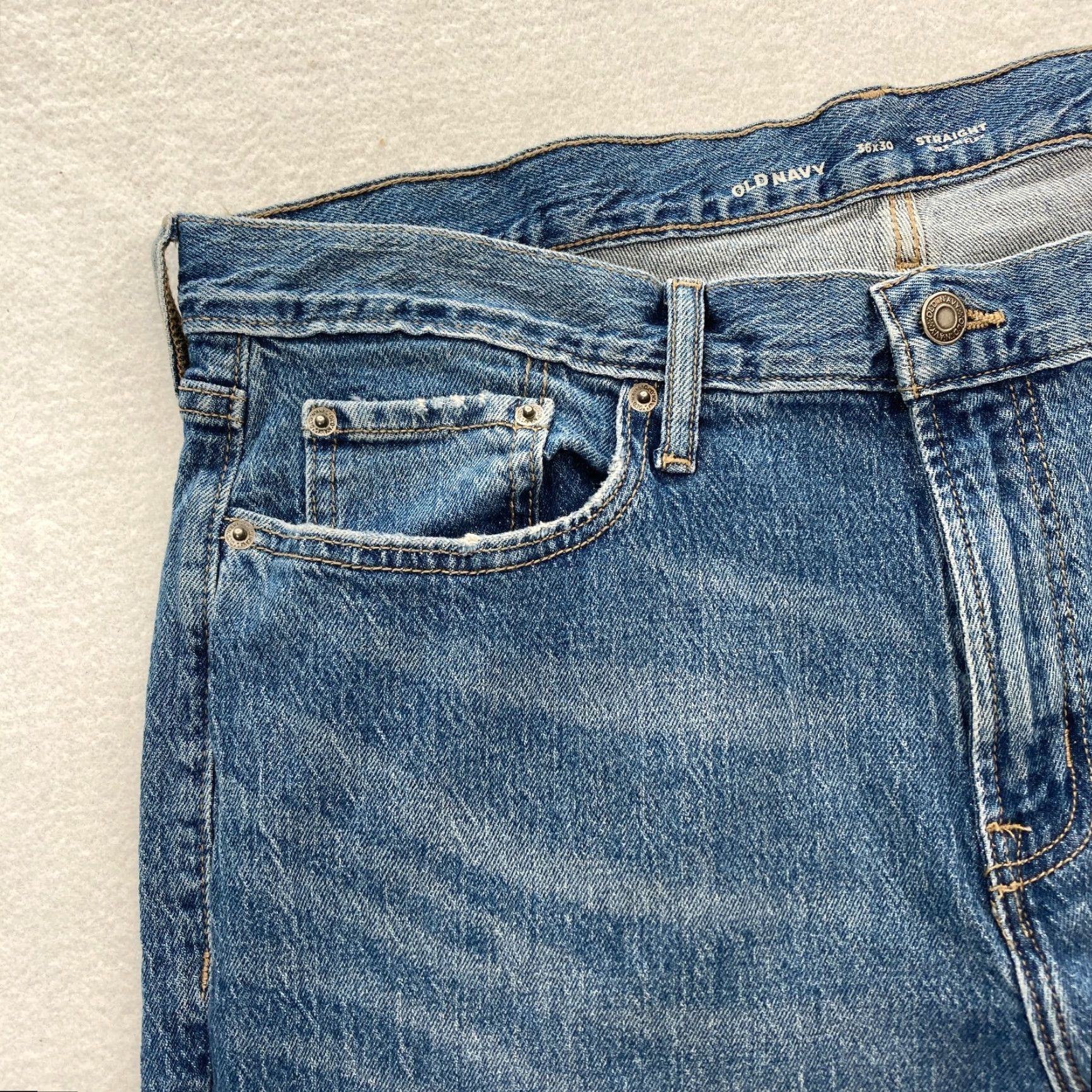 Old Navy Old Navy Jeans Mens 36x30 Straight Leg Medium Wash Blue Stretch Denim Pants NWT Size US 36 / EU 52 - 4 Thumbnail