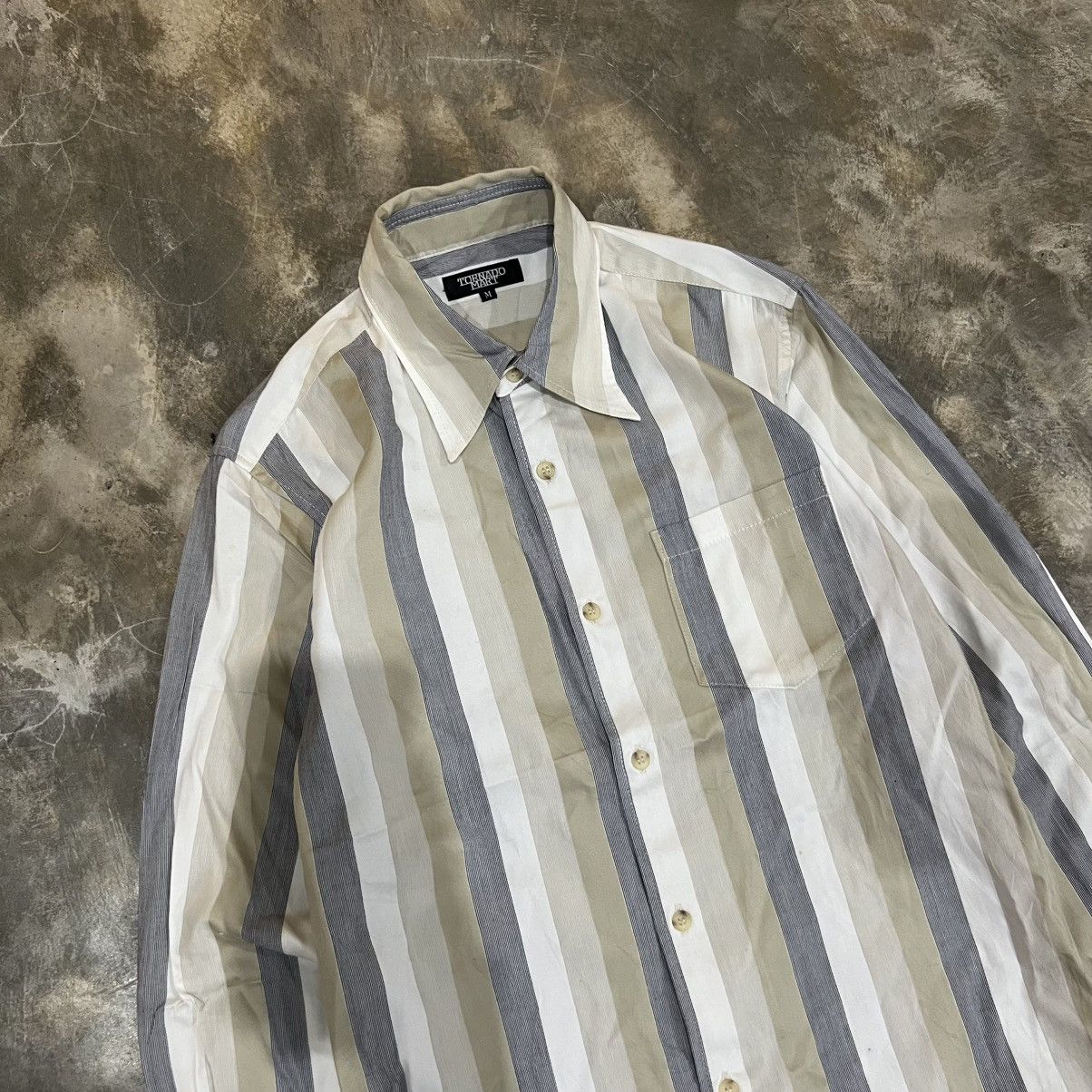 Tornado Mart Tornado Mart Vertical Stripe Long Sleeve button up Shirt Size US M / EU 48-50 / 2 - 2 Thumbnail