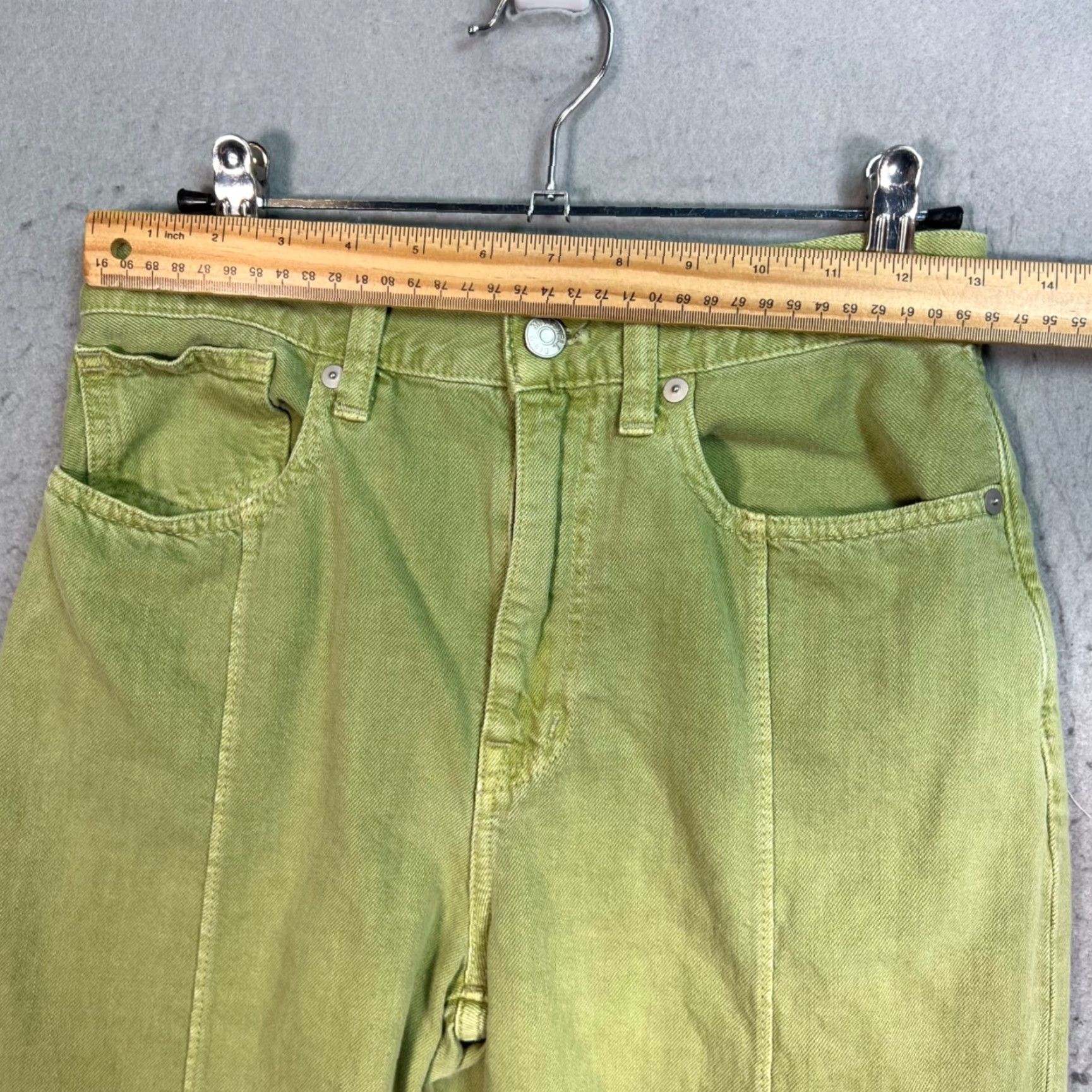 Madewell Madewell Womens Size 26 Baggy Straight Leg Jeans Green 100% Cotton Pants Size 26" / US 2 / IT 38 - 6 Thumbnail