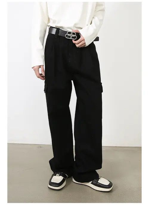Jean Japanese retro loose straight trend casual workwear jeans Size US 32 / EU 48 - 3 Thumbnail